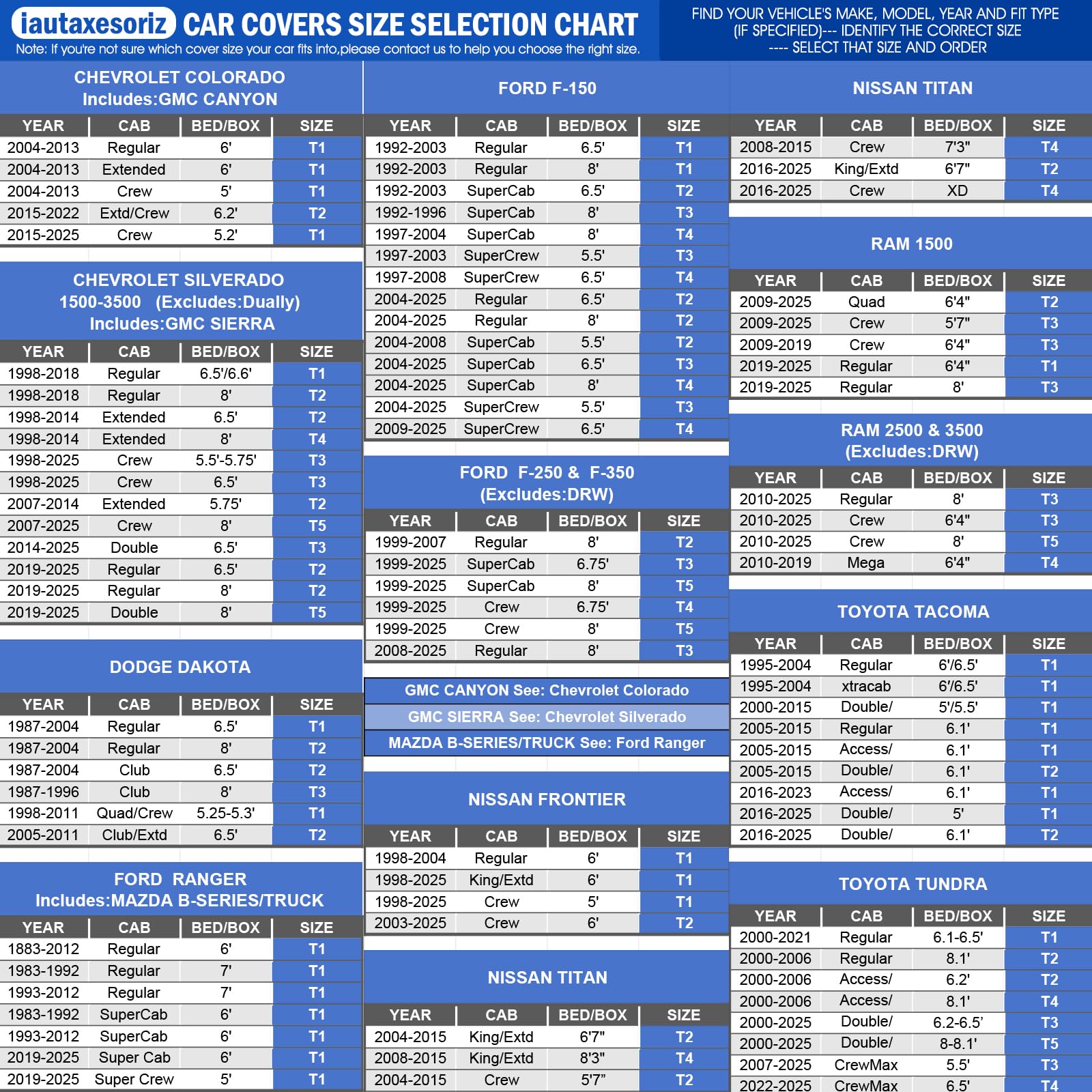 Truck Cover Waterproof All Weather, 6 Layers Pickup Cover Fit For Ford F150, Chevrolet Silverado 1500, Gmc Sierra, Ram 1500, Toy