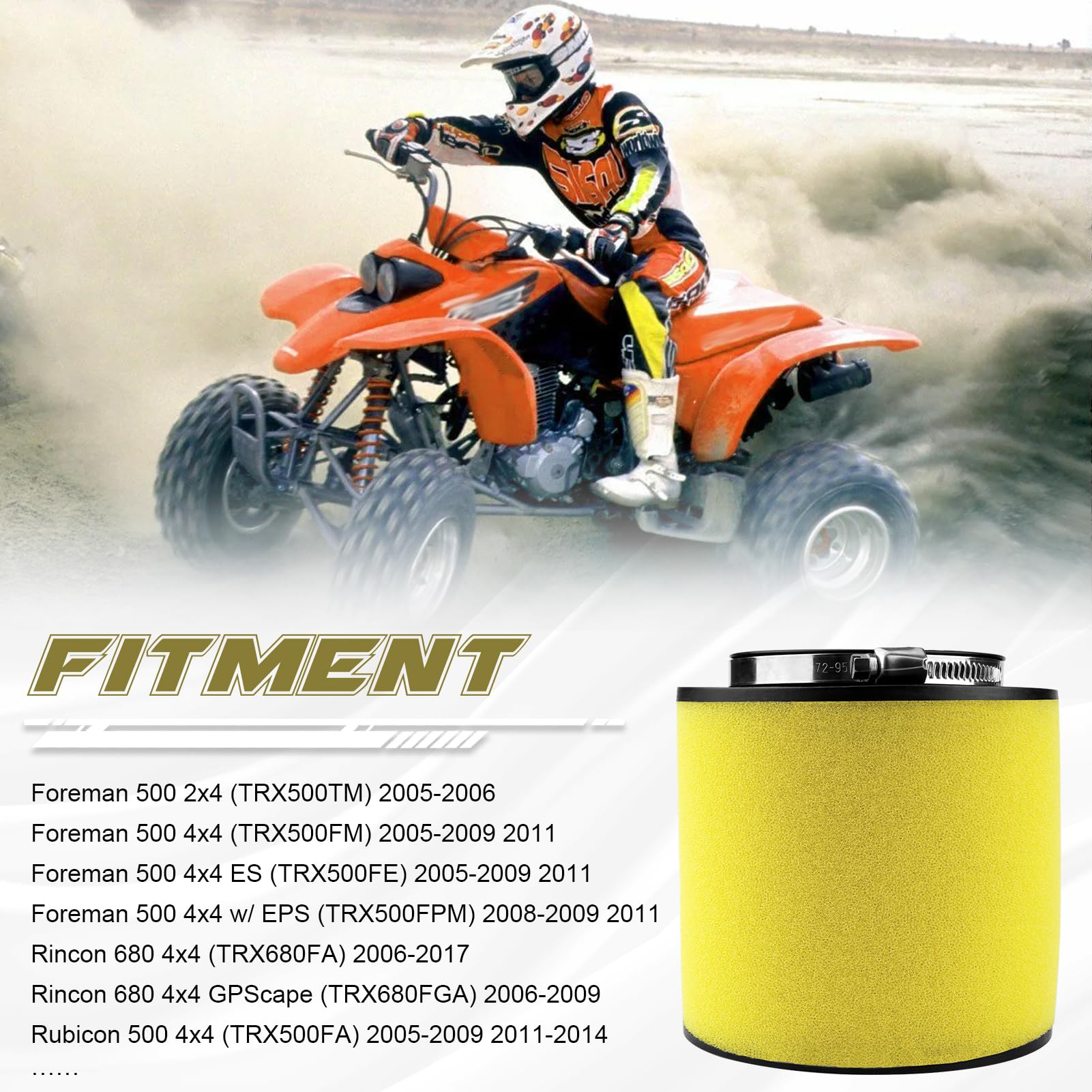 17254-Hpo-A00 Air Filter For Honda Foreman 500 Pioneer 500 700 4X4 Rincon 680 Rubicon 500 Pioneer 700 Big Red 700 Muv700 Trx400E