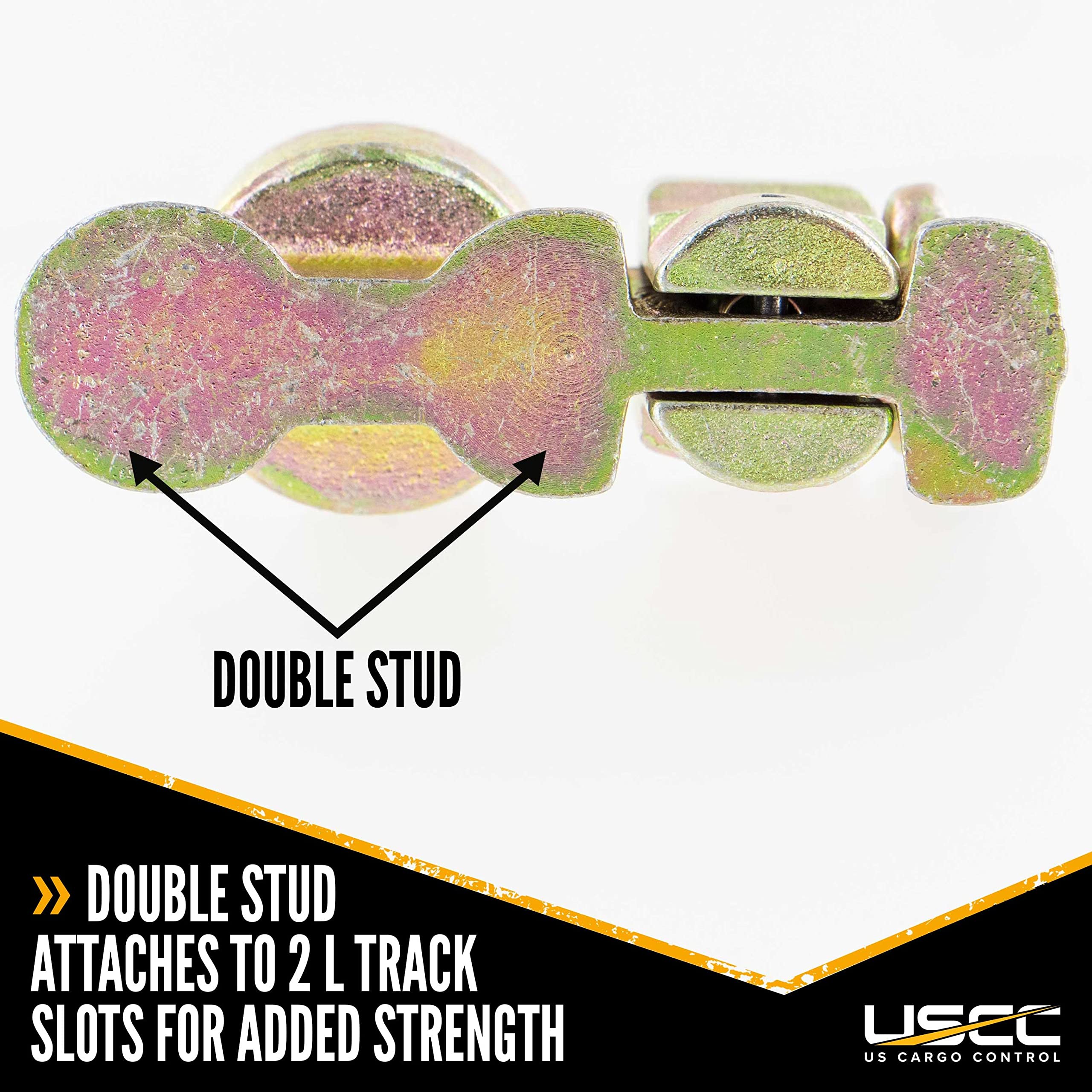 Us Cargo Control L Track Double Stud Fitting With Bolt Thread, Use With L Track Rails In Your Truck Or Trailer To Create Instant Tie-Down Anchor Points, Working Load Limit Of 1,333 Pounds, 4 Pack