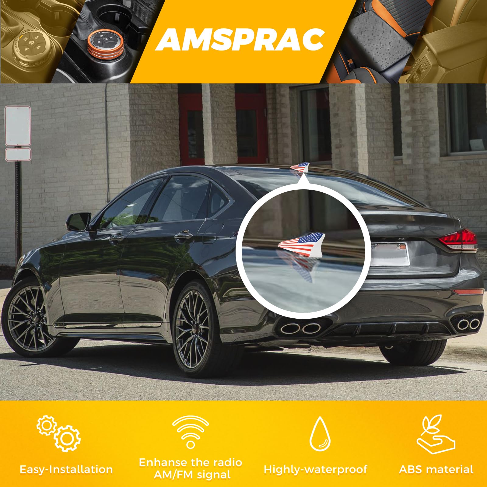 Amsprac Shark Fin Antenna Cover, Car Roof Antenna Caps Fit For Kia Optima 2014-2020,Hyundai Sonata 2015-2019,Genesis Sedan G80 2