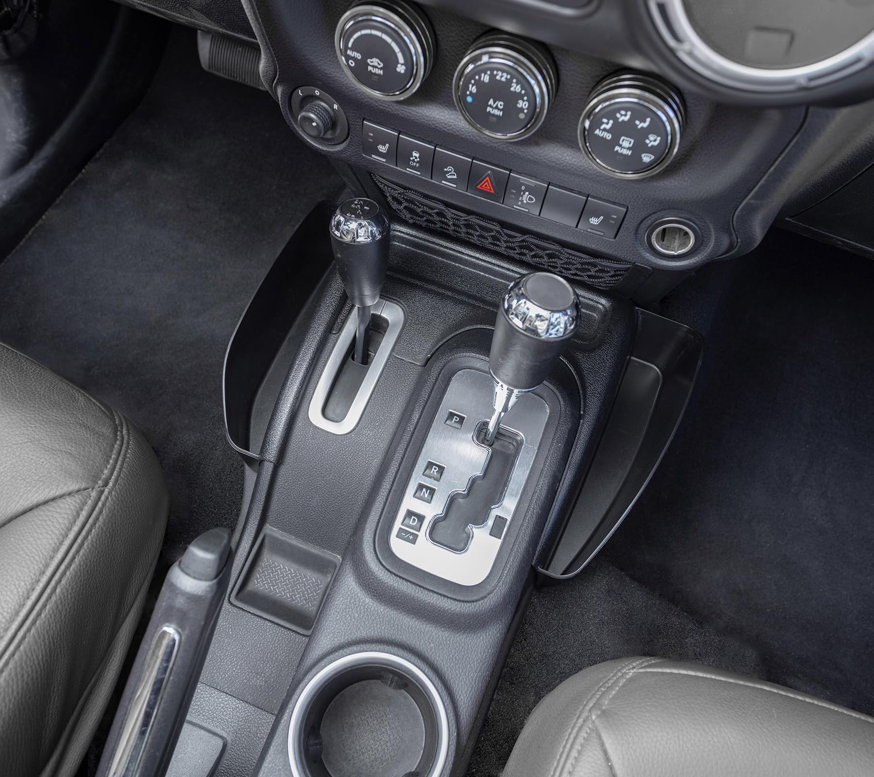 Pimcar 2Pcs Tray Compatible With 2011-2018 Jeep Wrangler Jk/Jku Gear Shift Side Organizer And Center Console Hanging Storage Box, Unlimited Sahara Rubicon Sport Willy Interior Accessories