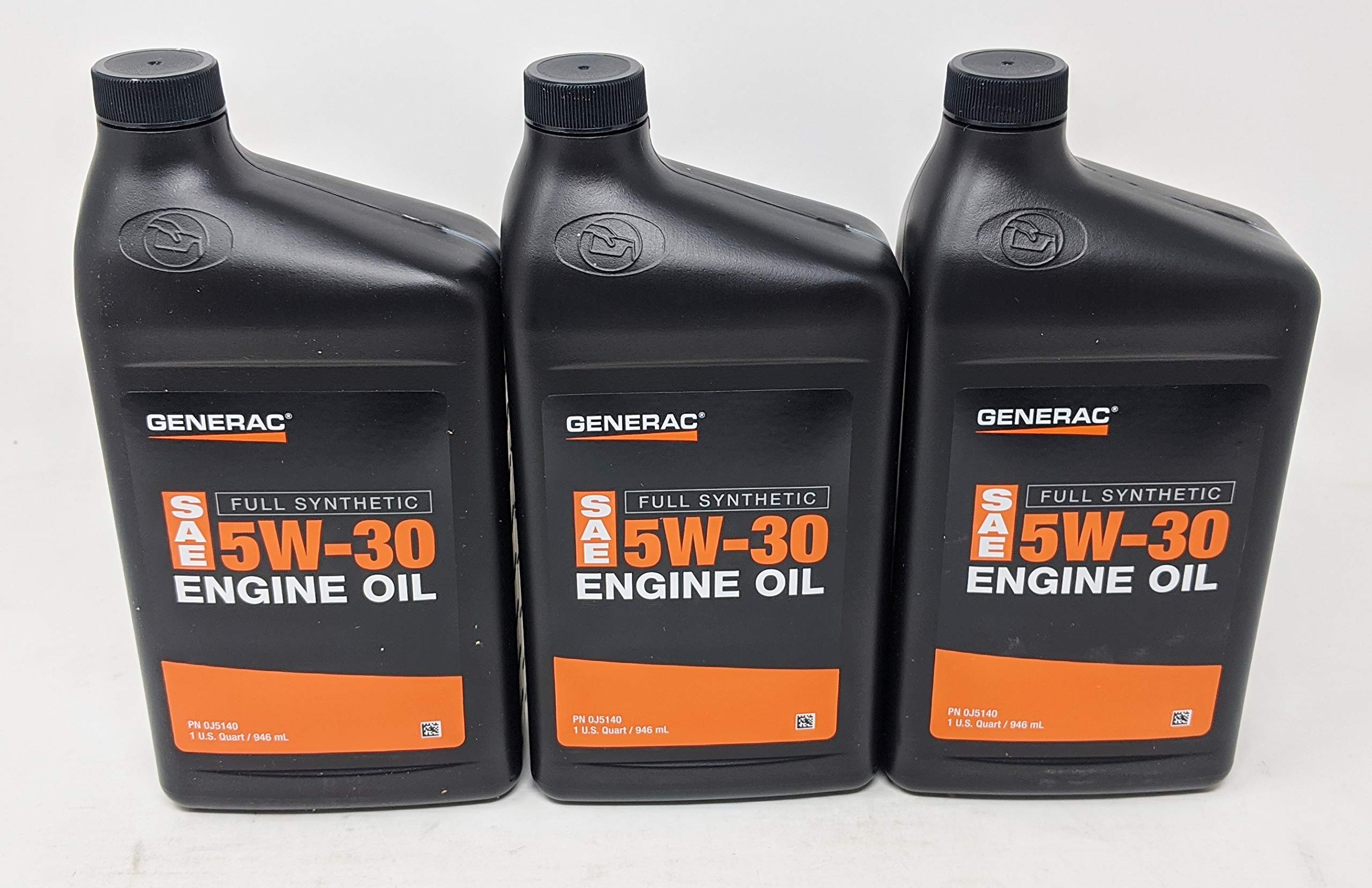 Generac Full Synthetic Motor Oil 5W-30 Sn Quart Bottle Part# 0J5140 (Pack Of 3)