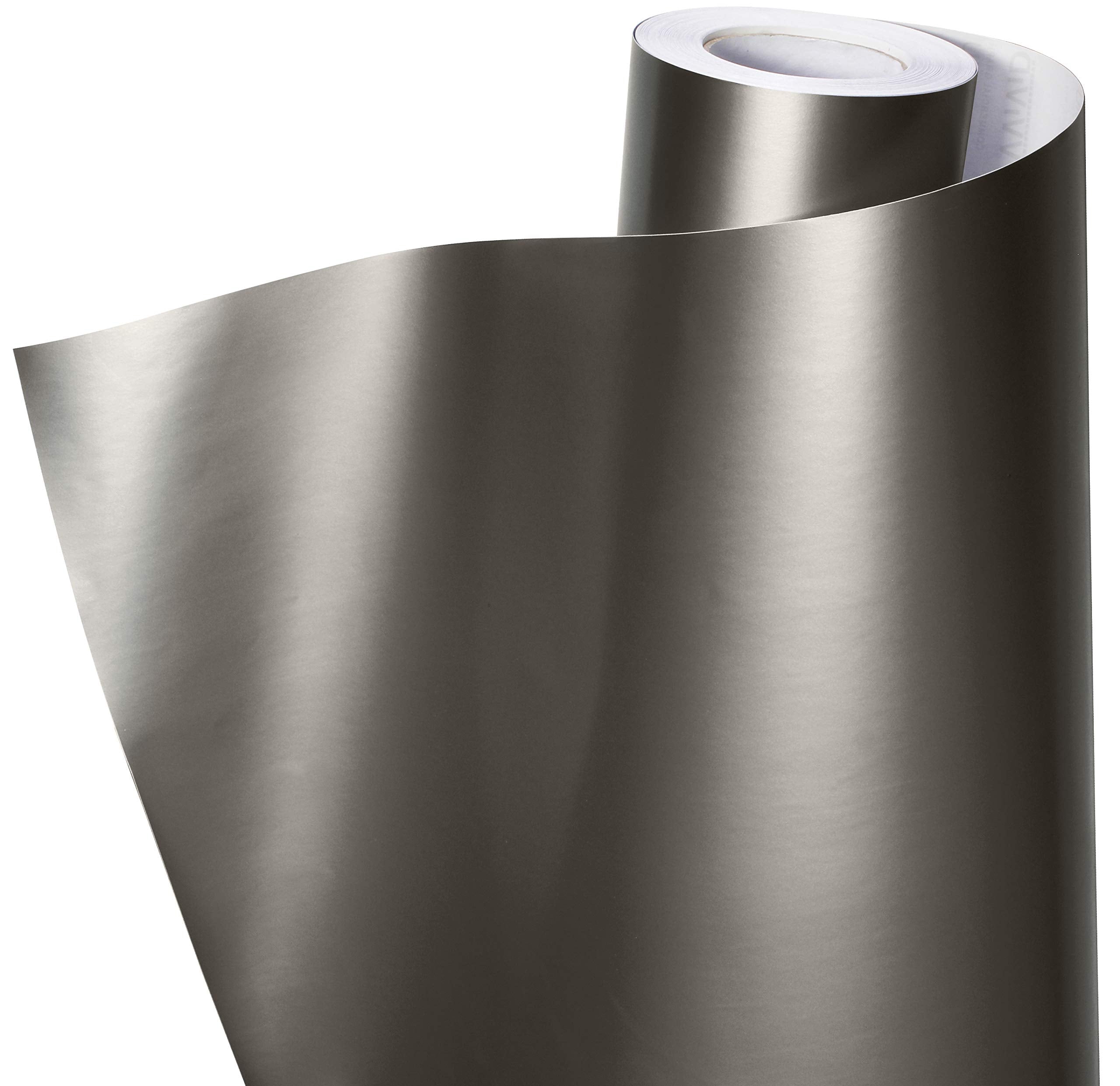 Vvivid+ Premium Charcoal Grey Satin Semi-Gloss Adhesive Vinyl Wrap Roll (3Ft By 5Ft)