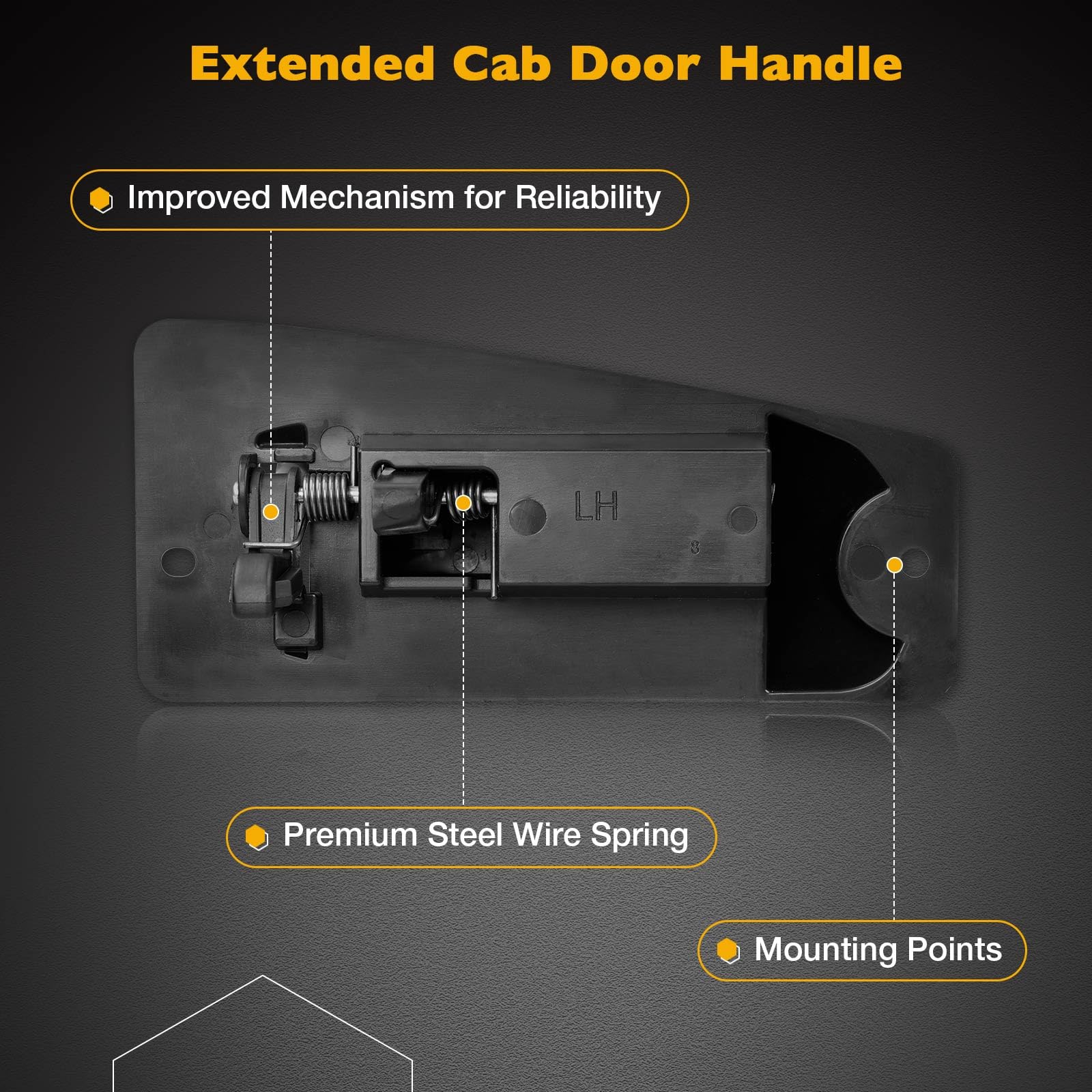 Extended Cab Door Handle Rear Left Driver And Right Passgenger Side  For 1999-2007 Chevy Silverado Gmc Sierra 1500 2500 3500  Re
