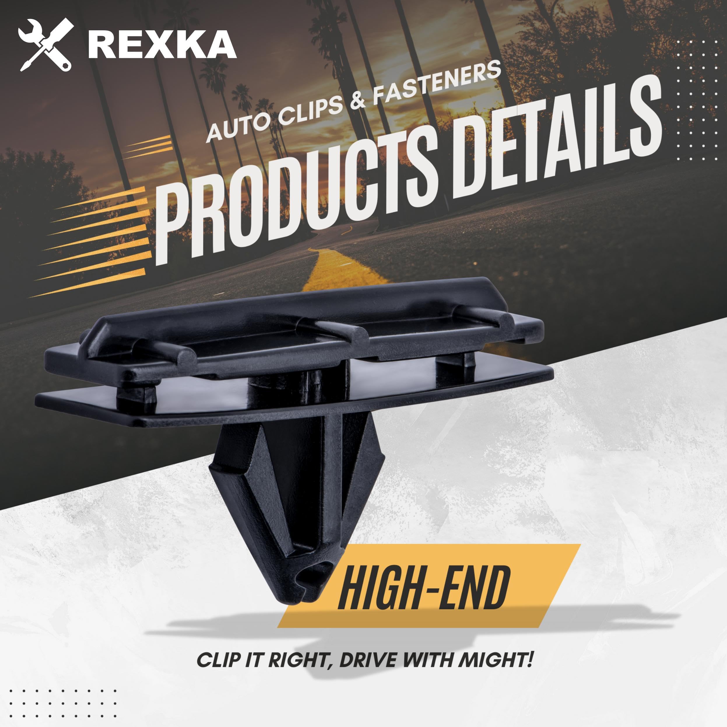 Rexka 50Pcs Fender Flare & Rocker Moulding Clip 68039280-Aa Compatible With Jeep Wrangler Jk & Unlimited Jk Ram 4500 Ram 5500