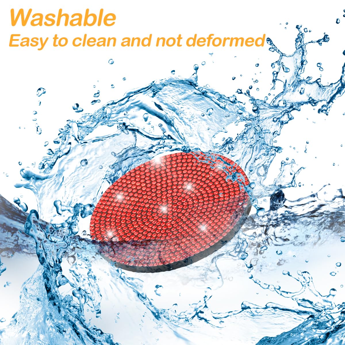 Osilly Bling Car Cup Holder Coaster, 2 Pack Crystal Rhinestone Anti-Slip Insert Coasters, Universal 2.75 Inch Fashion Automotive