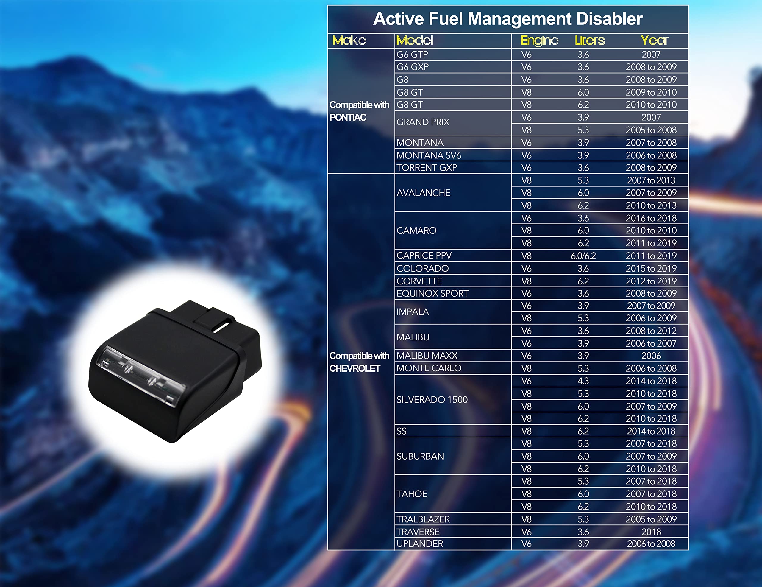 GTMOTOR RA003 Active Fuel Management Disabler for GM V6/V8 - AFM/DFM Compatible Performance Upgrade Device