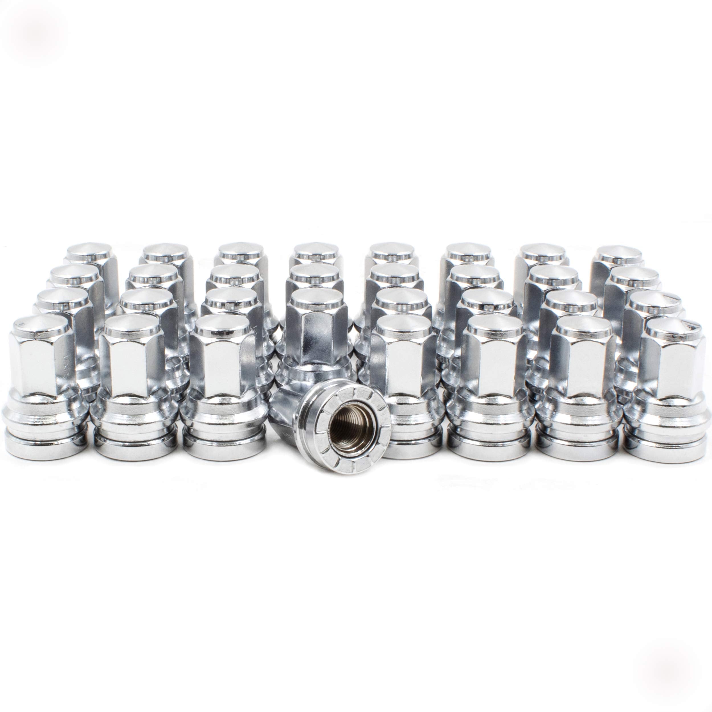Wheel Accessories Parts 32 Pcs M14x1.5 14x1.5 Thread OEM Style Lug Nuts 1.91 Long Chrome 13/16 21mm Hex Hex Fits Ford F-250 F-35