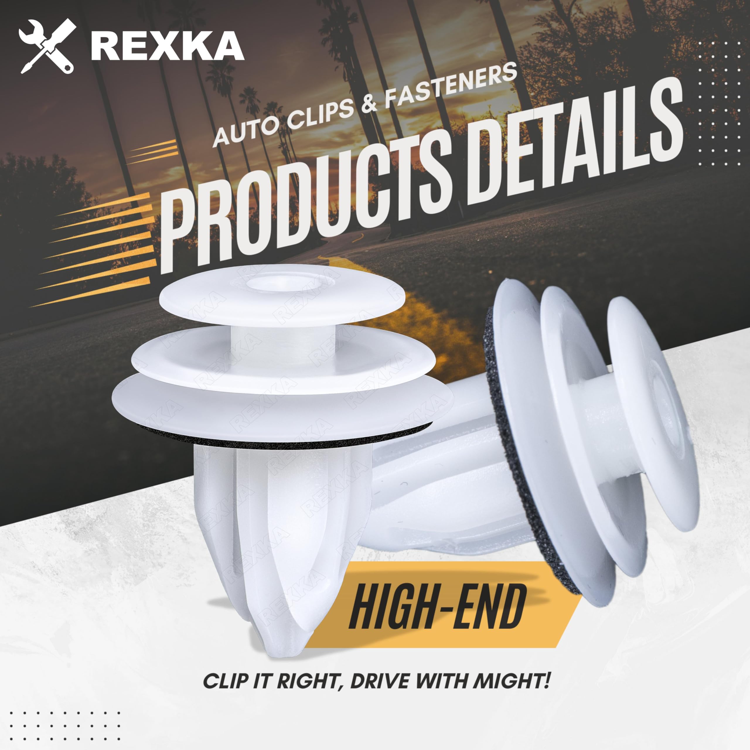 Rexka 10Pcs Door Trim Panel Retainers Clips Compatible With Lexus Toyota 90467-A0005 Camry, Fj Cruiser, High Lander, Rav4, 4-Run