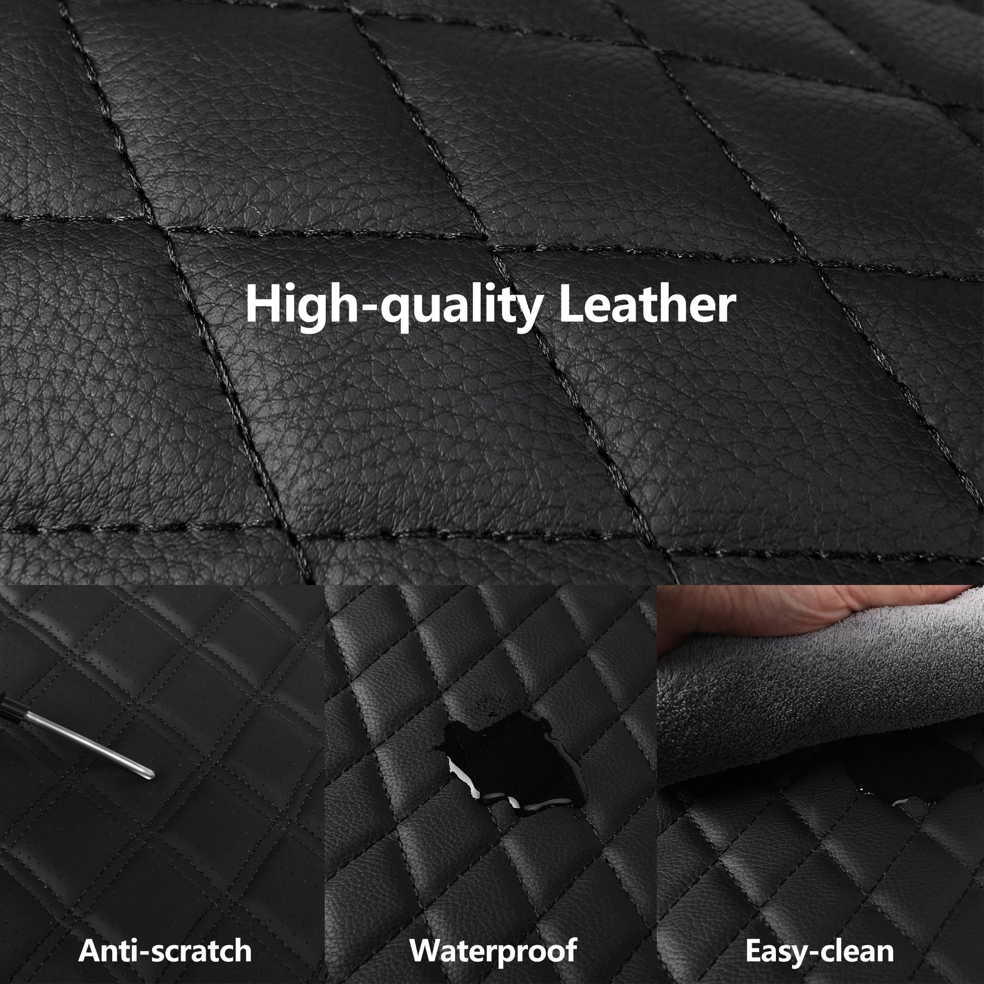 HChengkikz Car Seat Covers,Breathable and Waterproof Seat Covers,Luxury PU Universal Fit Automotive Airbag Compatible for Cars S