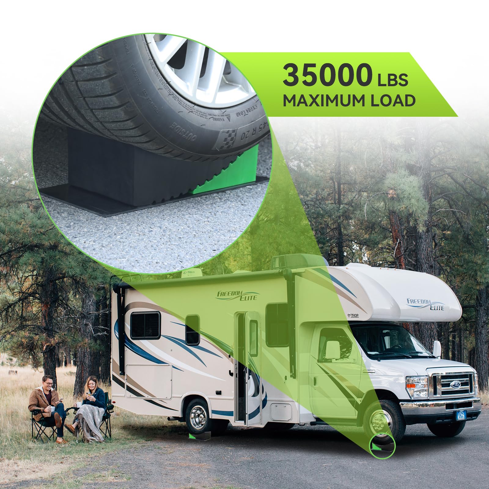 Power Rv Levelers RVMATE Camper Levelers Kit - 8-Piece RV Leveling Blocks & Chocks, Rubb ...