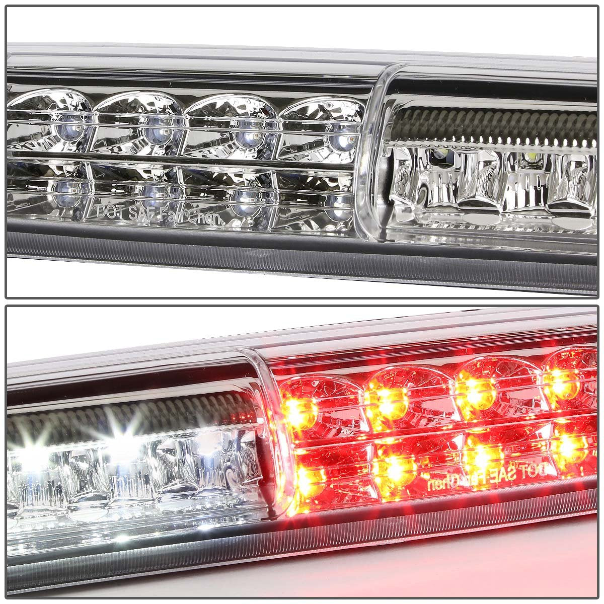 DNA MOTORING 3BL-GMC99-LED-CH Chrome Housing LED Third Tail Brake Light [Compatible with 1999-2007 Silverado 1500-3500& Classic