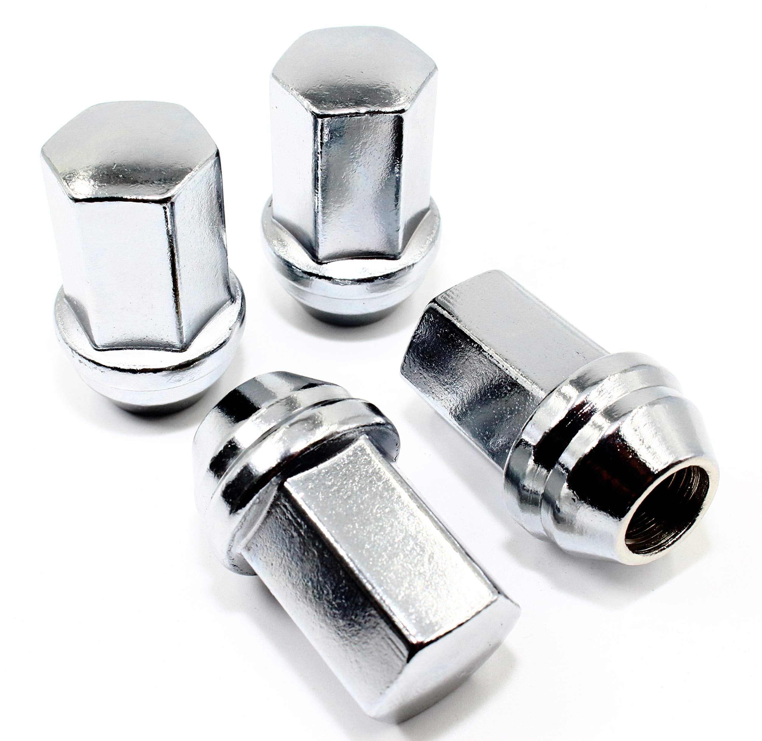 Set of 24 Veritek 14x1.5mm OEM Factory Style 1.80 Inch Length 7/8 22mm Hex Duplex Large Acorn Seat Wide Base Replacement Chrome 
