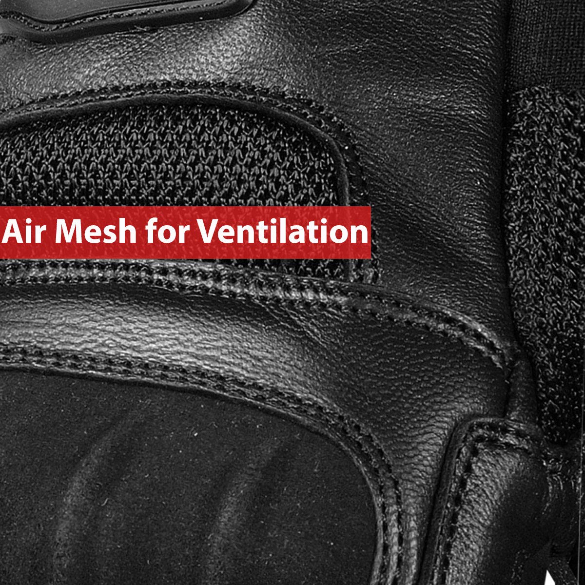 Jackets 4 Bikes Men'S Motorcycle Tactical Premium Goat Leather & Airmesh Biker Gloves