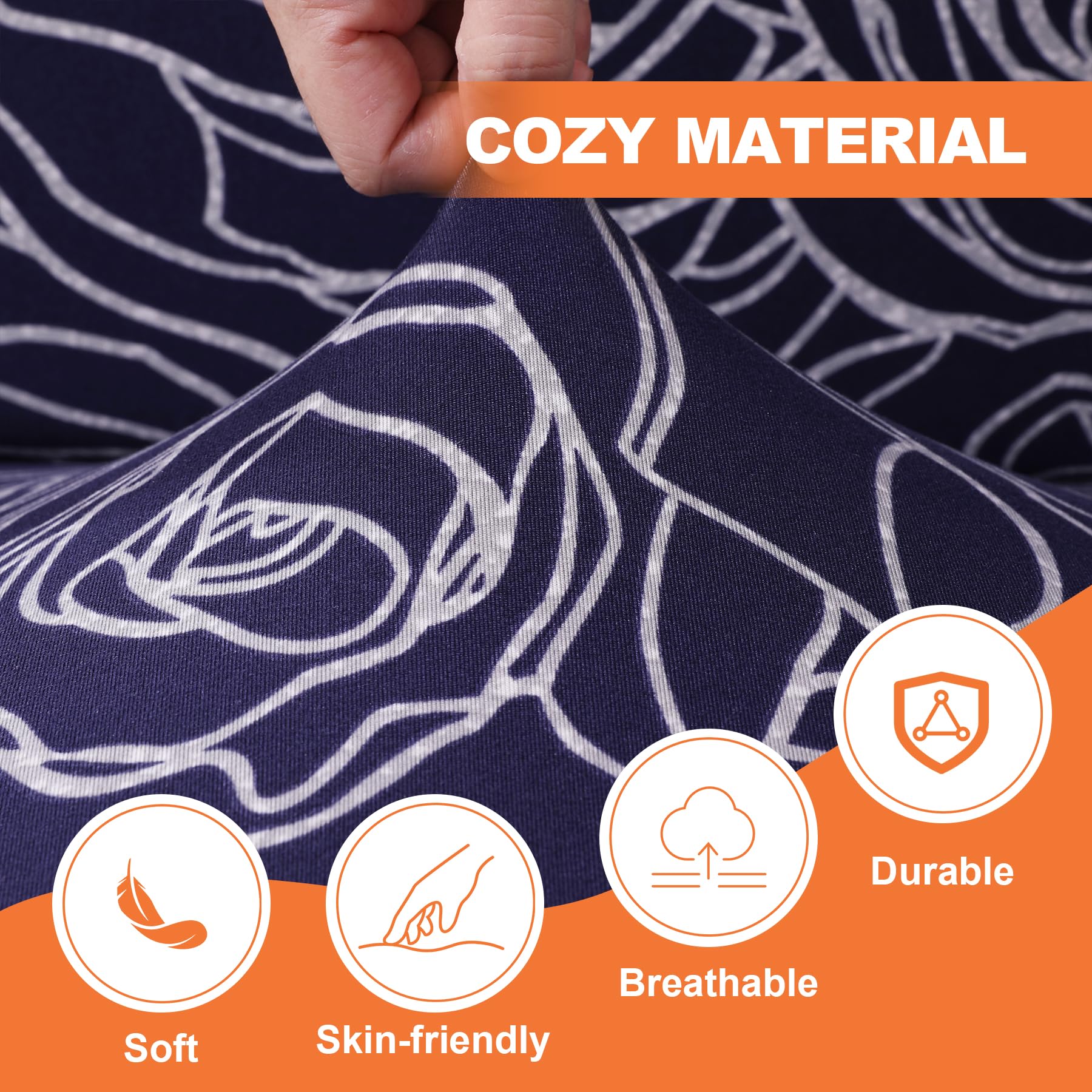 Fuangui Rv Dinette Cushion Covers - Stretch Camper Cushion Booth Seats Replacement - Washable Sofa Furniture Protector (B6, 2 Be