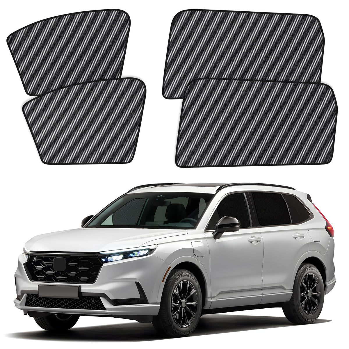 XCBYT 4 Pack 2023-2024 Honda CRV Window Shades with Breathable Mesh Window Covers 99% Sun UV Blackout Keeps Cool Car Privacy Cur