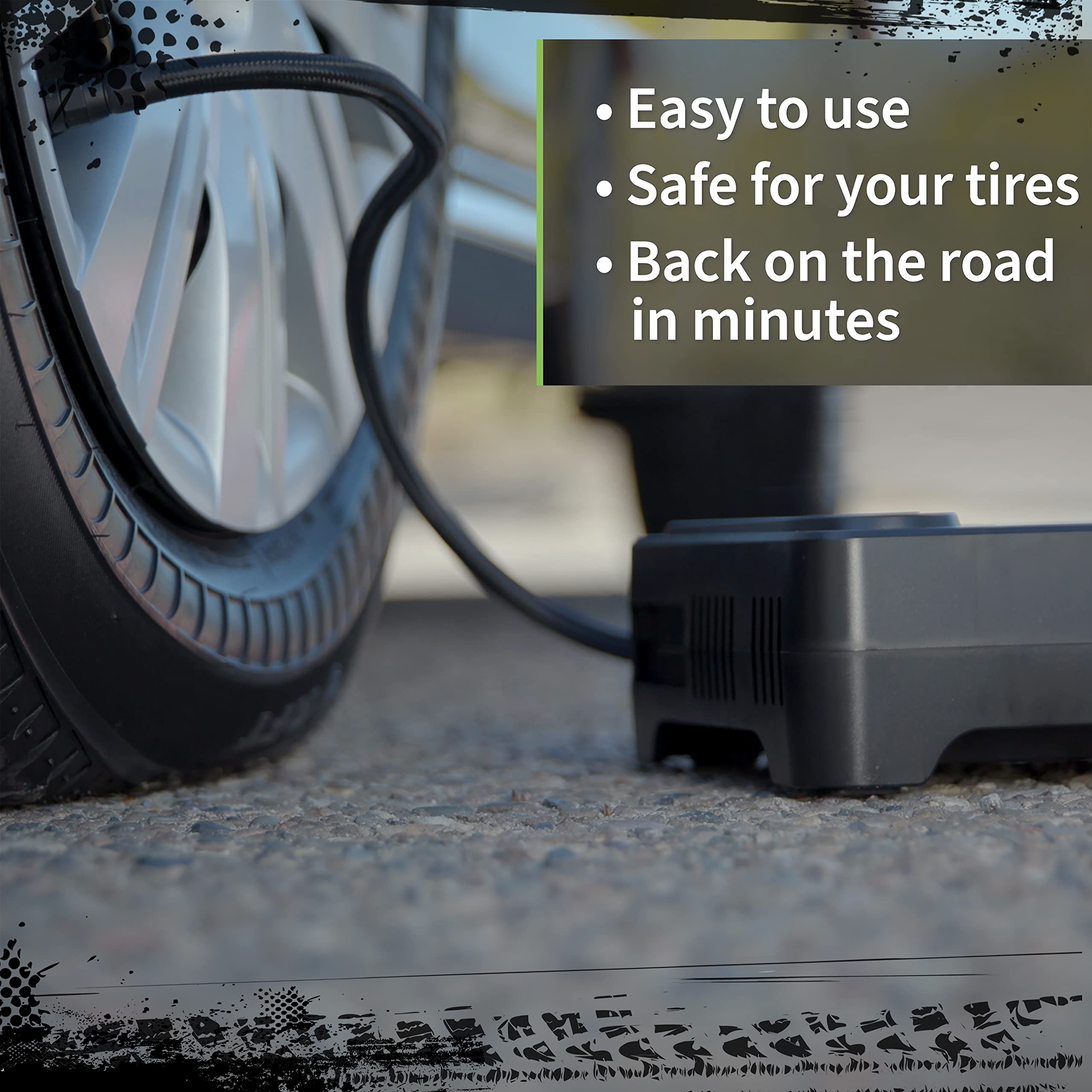 Slime 50123 Flat Tire Puncture Emergency Kit, Includes Sealant And Tire Inflator Pump, Digital, Suitable For Cars And Other High