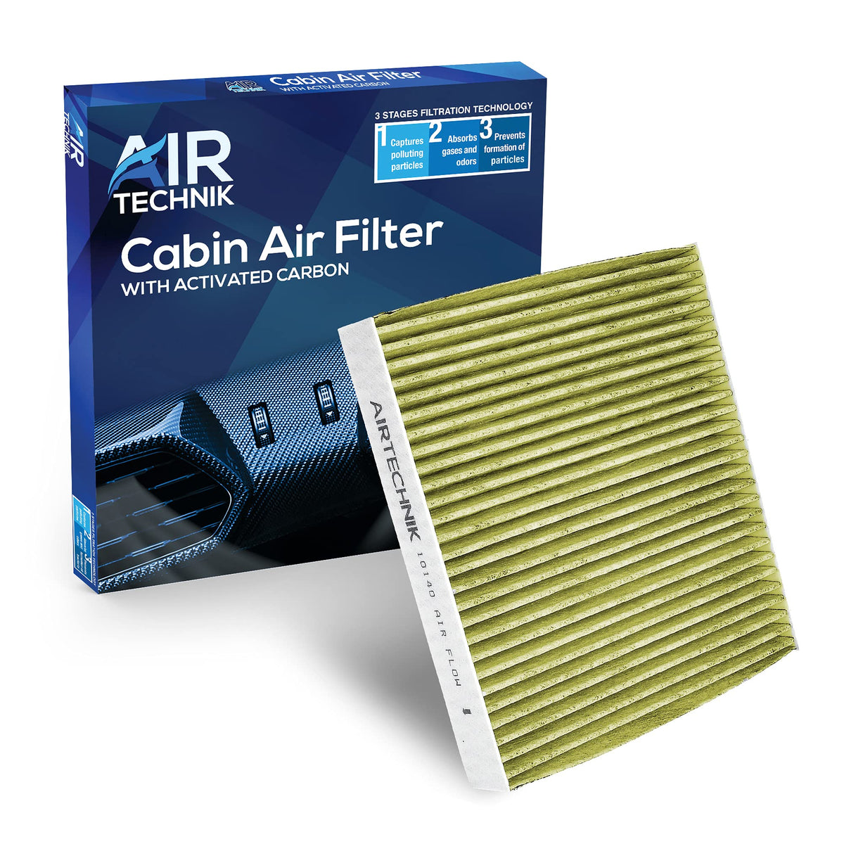 Airtechnik Cf10140 Cabin Air Filter W/Activated Carbon | Fits Infiniti Fx35, Fx45, G35, Mitsubishi Eclipse, Lancer, Outlander, Nissan Altima, Maxima, Murano, Sentra, X-Trail - 27277-4M400