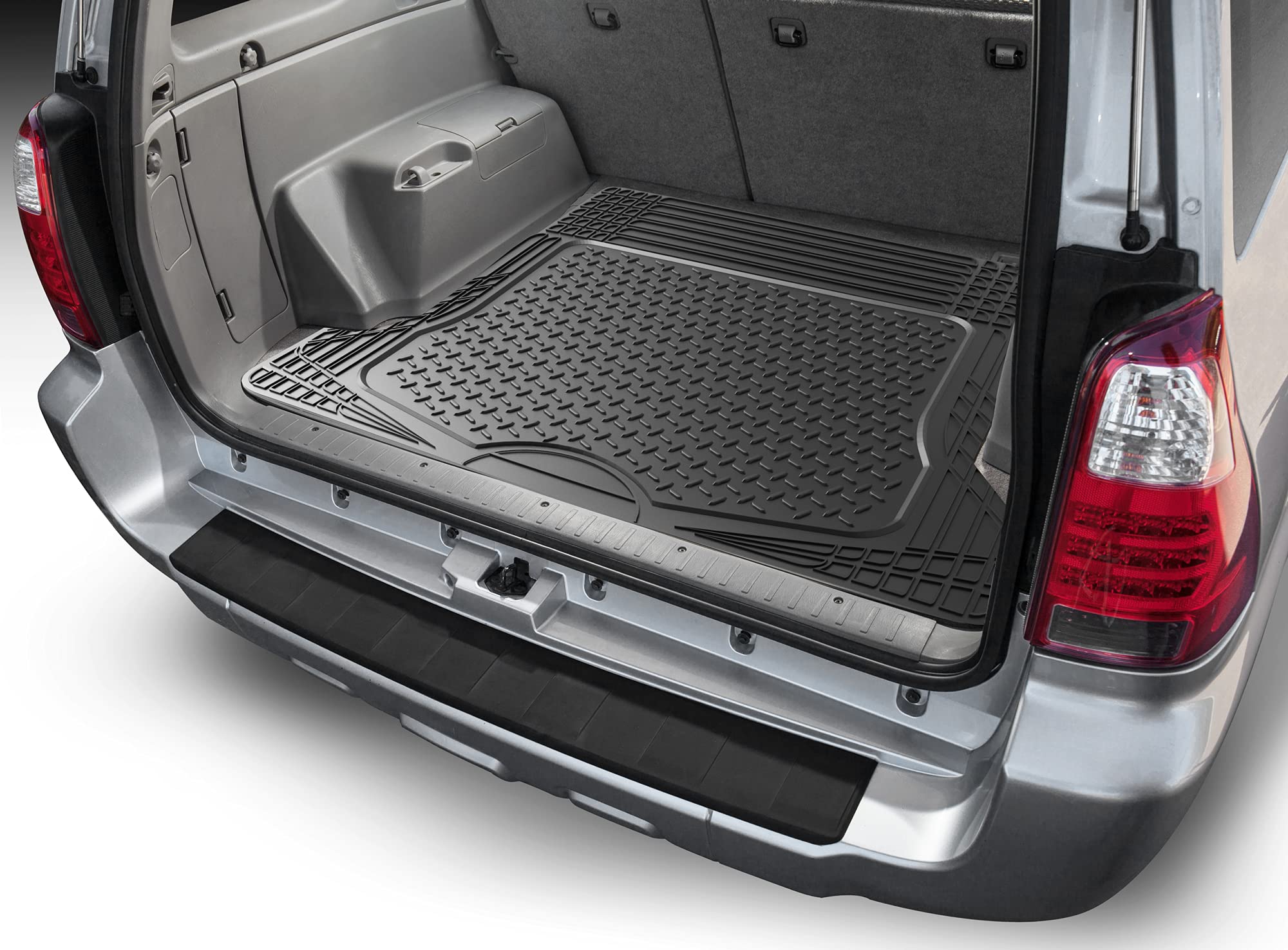 OxGord All-Weather Rubber Cargo-Liner - Waterproof Trunk Protector/Cover for Rear - Best for Rough Luggage, Dog, Pets, Spills, Car, SUV, Minivan, Truck, Black