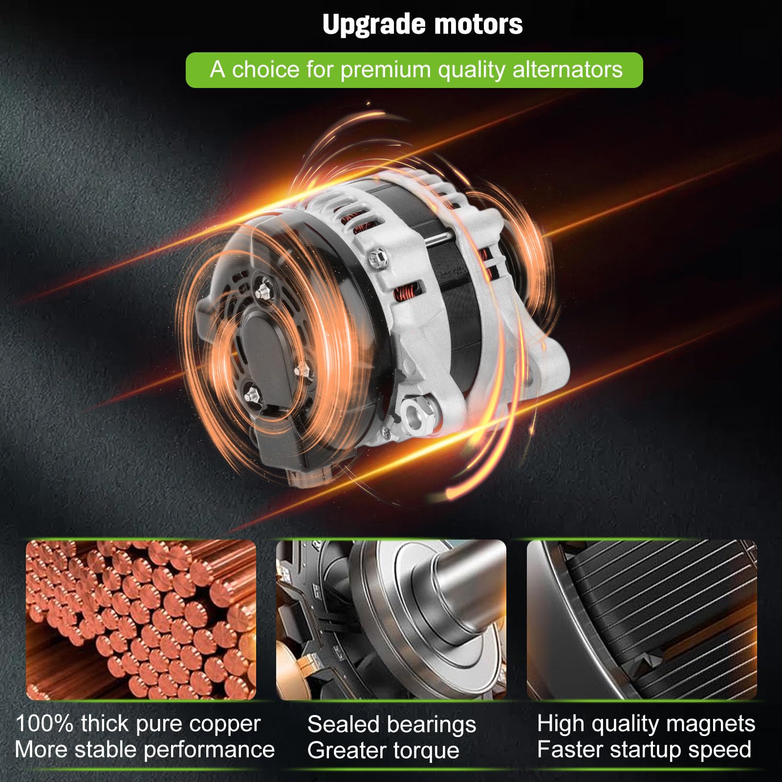 Scitoo Alternators 11385 Compatible Fit For 2009-2013 For Toyota Corolla 1.8L For 2009-2010 For Toyota Matrix 1.8L For 2009-2010