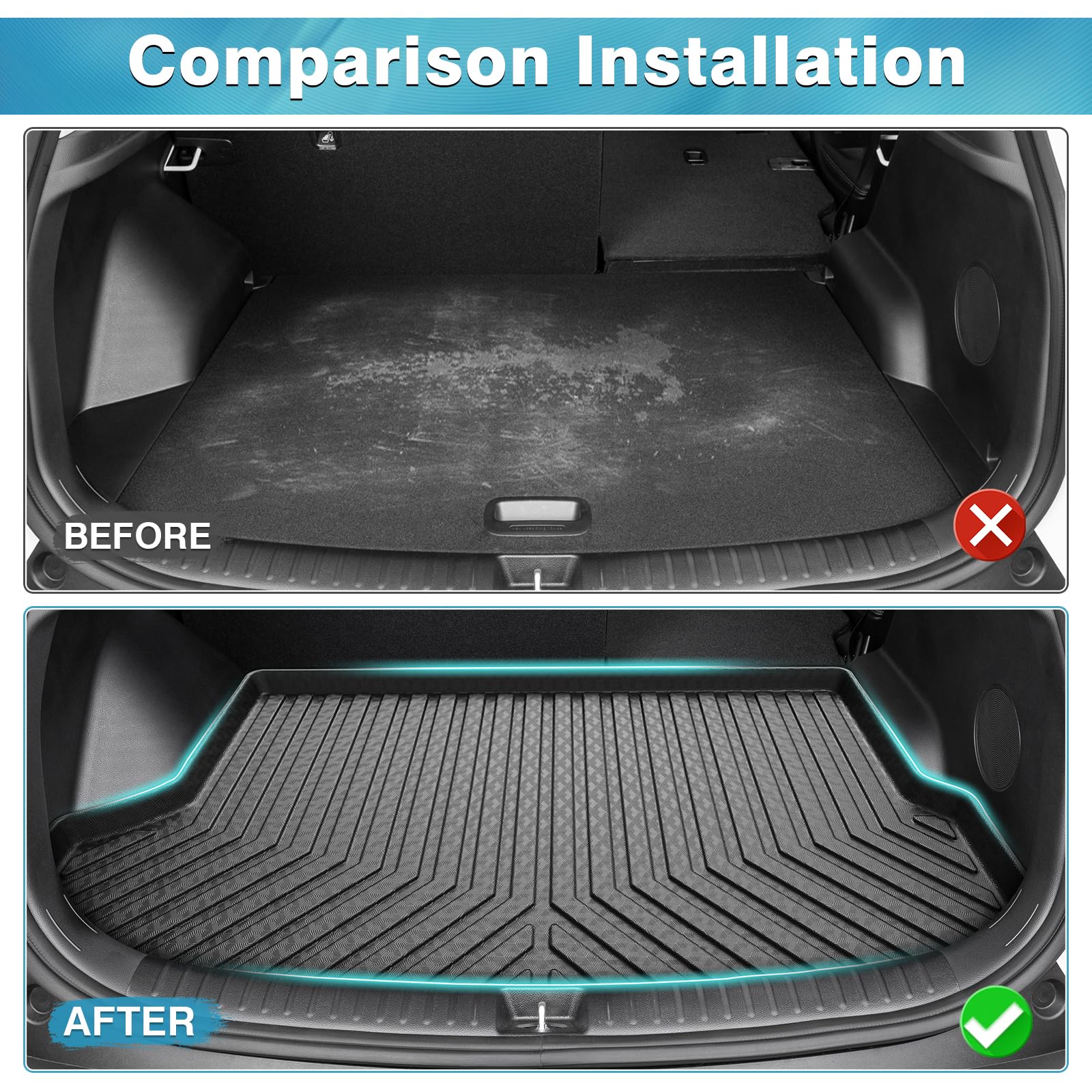 Mixsuper Custom Fit Cargo Liner For 2021-2025 Kia Seltos, Fit Seltos Sx/Sx Turbo, Only Fits Models With Subwoofer In Cargo Area,