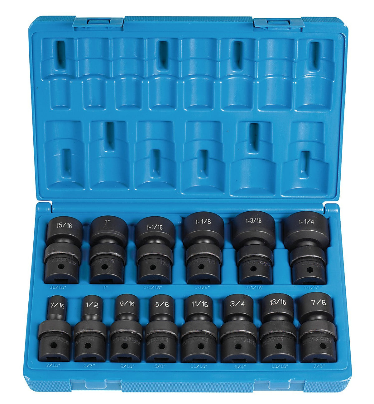 Grey Pneumatic (1314U) 1/2' Drive 14-Piece Standard Length Fractional Universal Socket Set