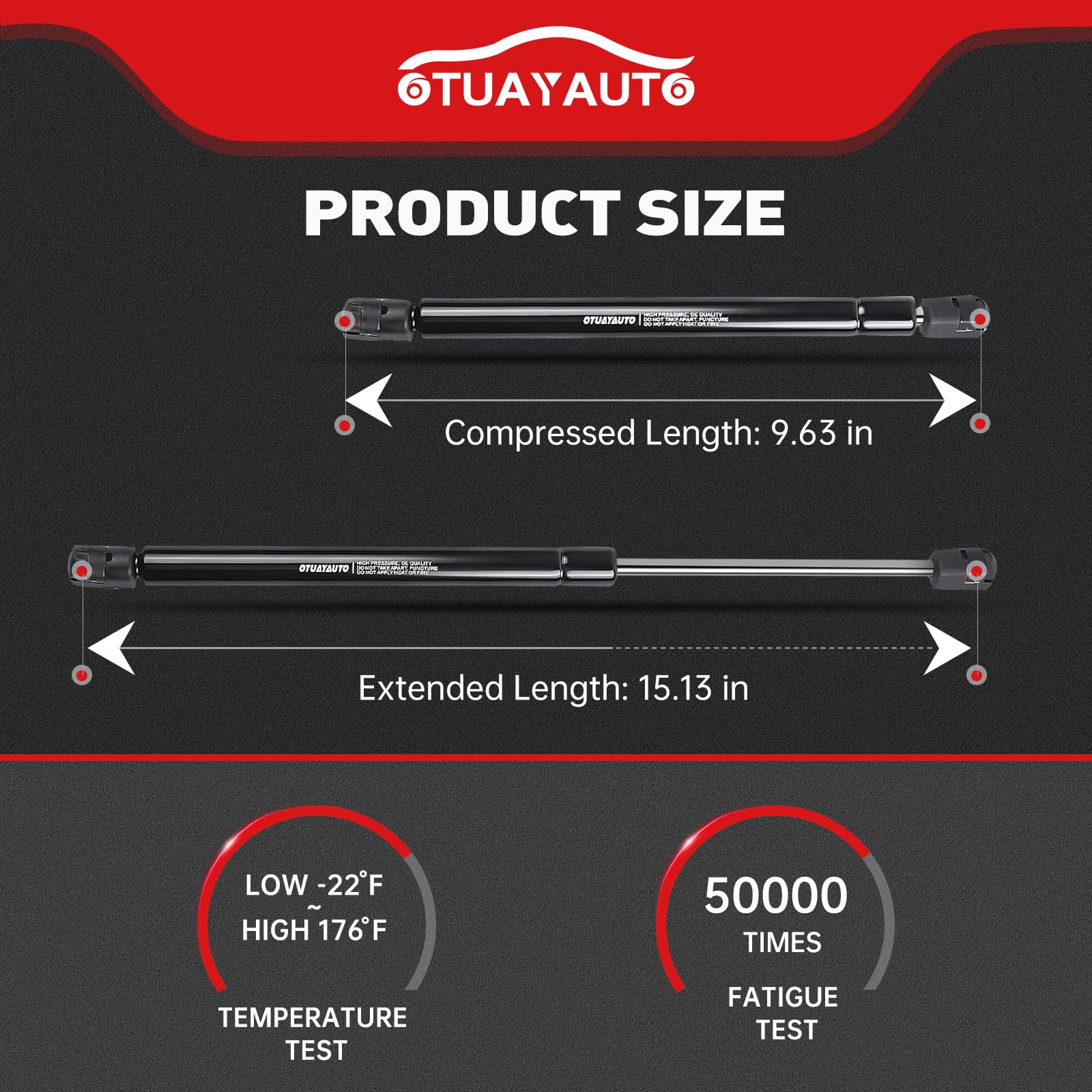 OTUAYAUTO Front Hood Struts - Replacement for 2011-2014 Hyundai Sonata (Excluding Hybrid) Hood Lift Support Shock, OEM # 6489 SG