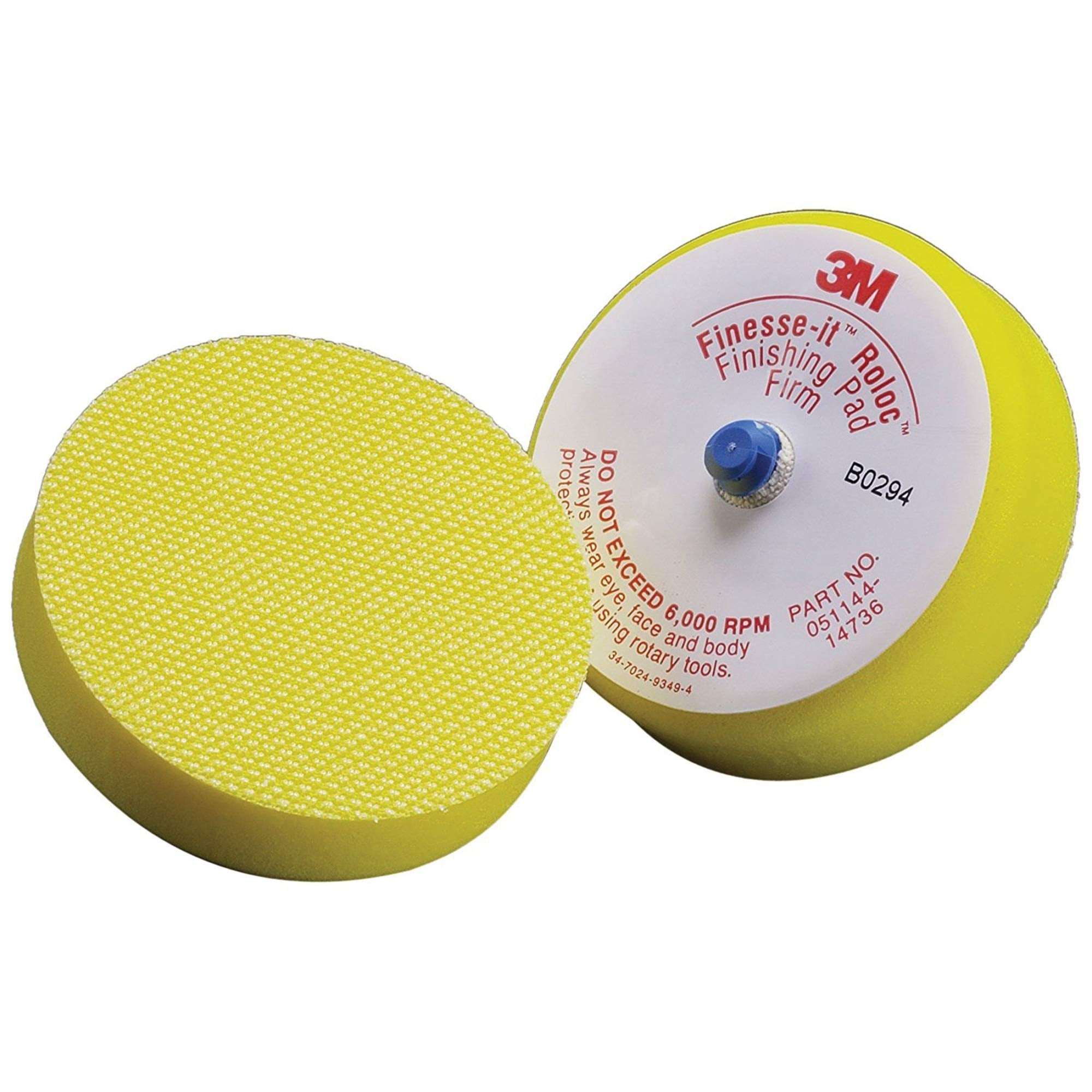 Cubitron II Finesse-It Roloc Finishing Disc Pad - Firm Pad for Random Orbital Sander - For Use With Buffing Pads - 3 - 14736U