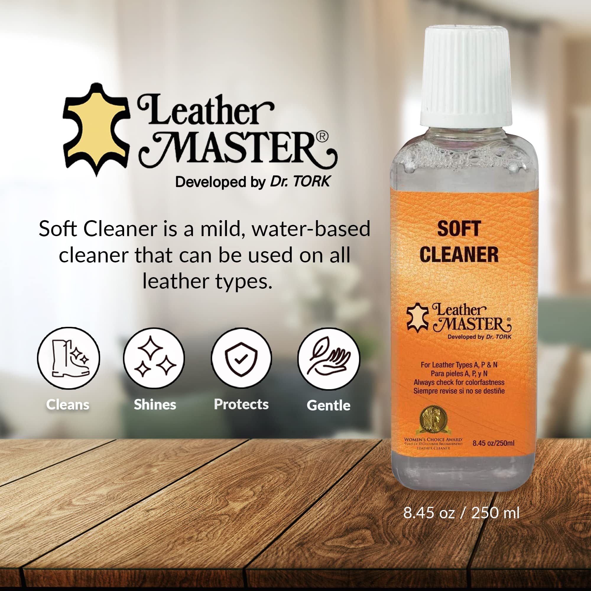 Leather Master Soft Leather Cleaner | Cleans & Removes Stains on Leather, Faux, & Vinyl | Leather Cleaner for Car Seats, Couches