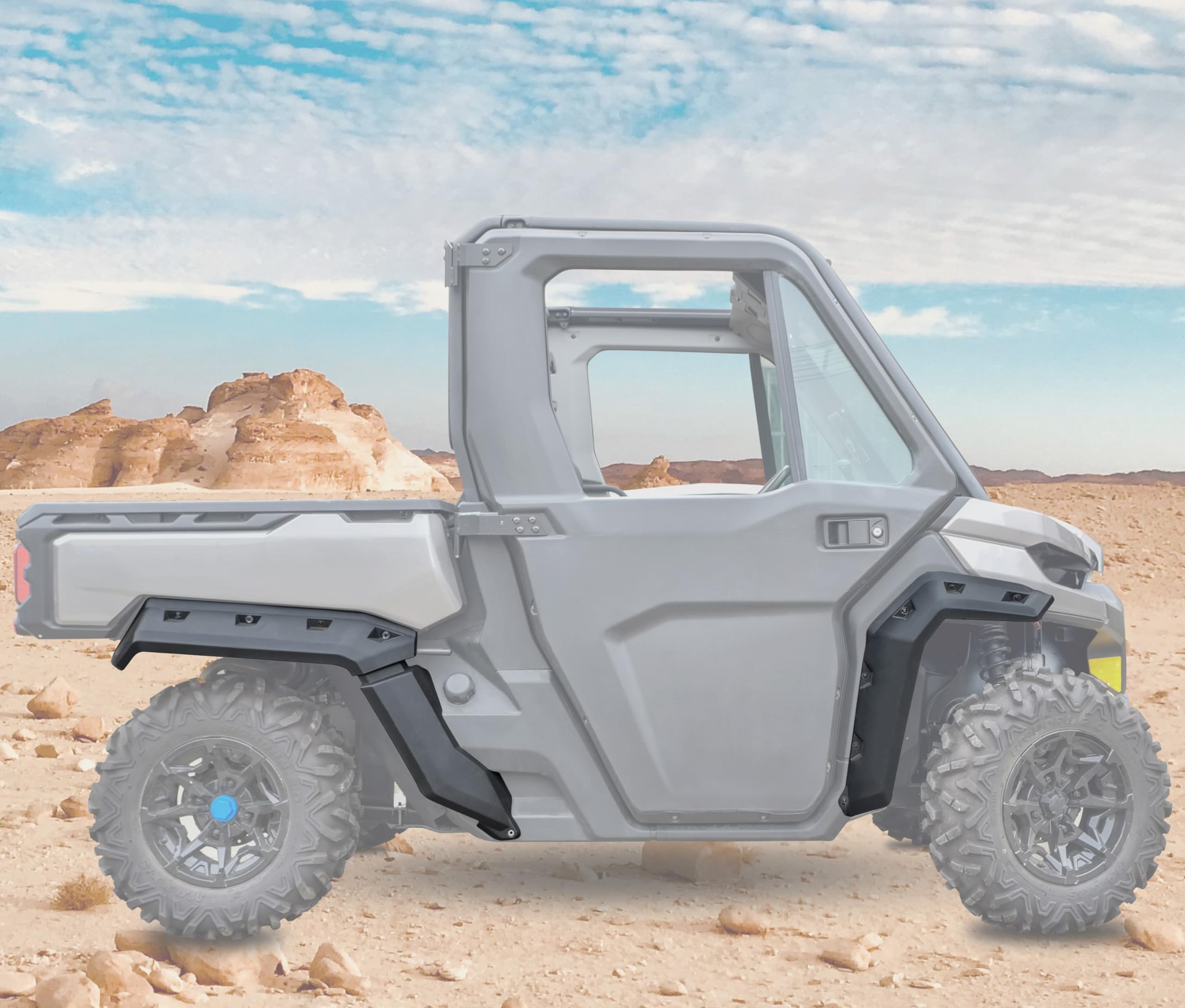 SAUTVS Heavy Duty Extended Front & Rear Fender Flares Kit Mud Flaps Mud Guards for Can-Am Defender HD5 HD7 HD8 HD9 HD10 MAX 2016