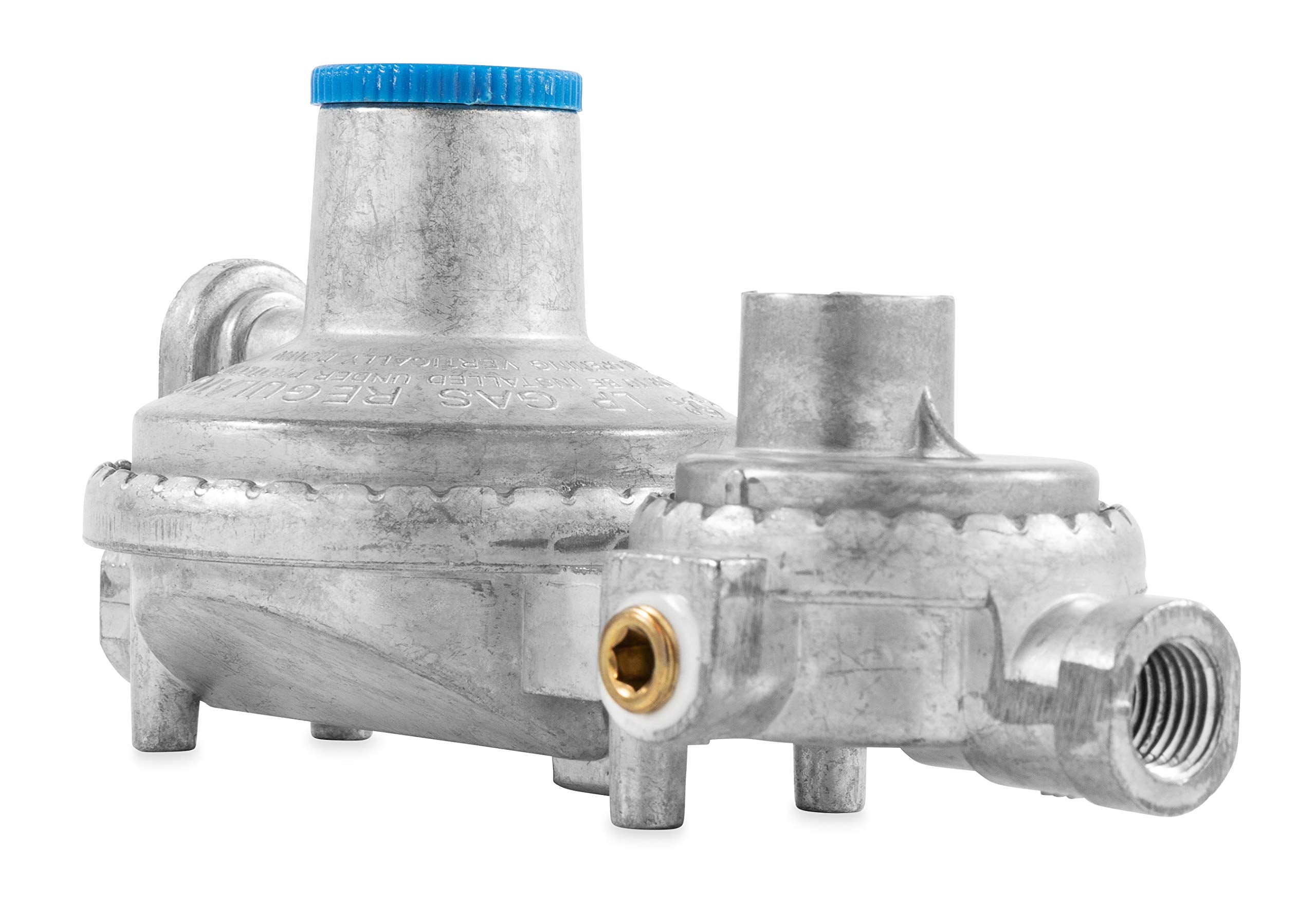 Camco 59313 Vertical Two Stage Propane Regulator , Gray