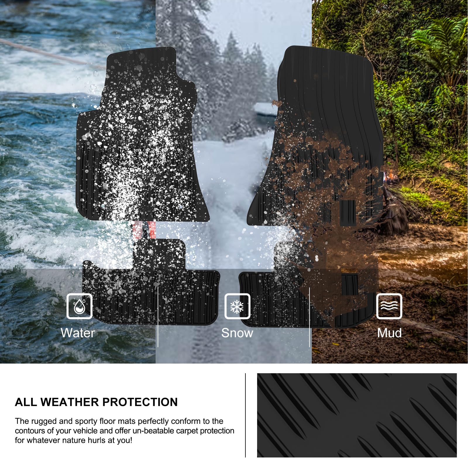 Kiwi Master Floor Mats For 2011-2023 Dodge Challenger Rwd Oem Replacement 82212545 All Weather Slush Liners Front And Rear 2 Row