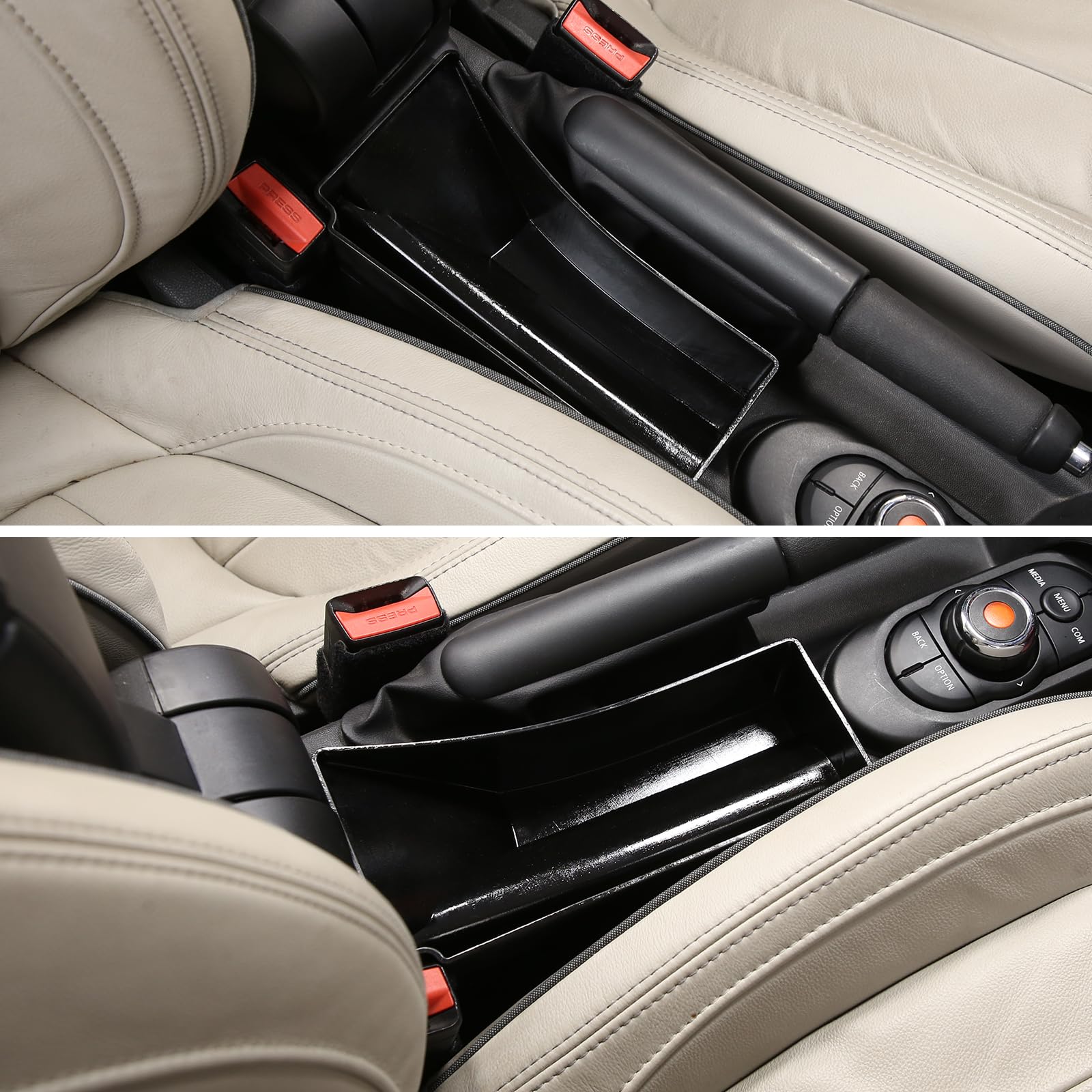 Happyhorse Car Central Control Storage Box Compatible With Bmw Mini Cooper Cooper S Jcw F55 F56 F57 2014-2022 Car Central Control Gear Rear Storage Box Tray Accessories