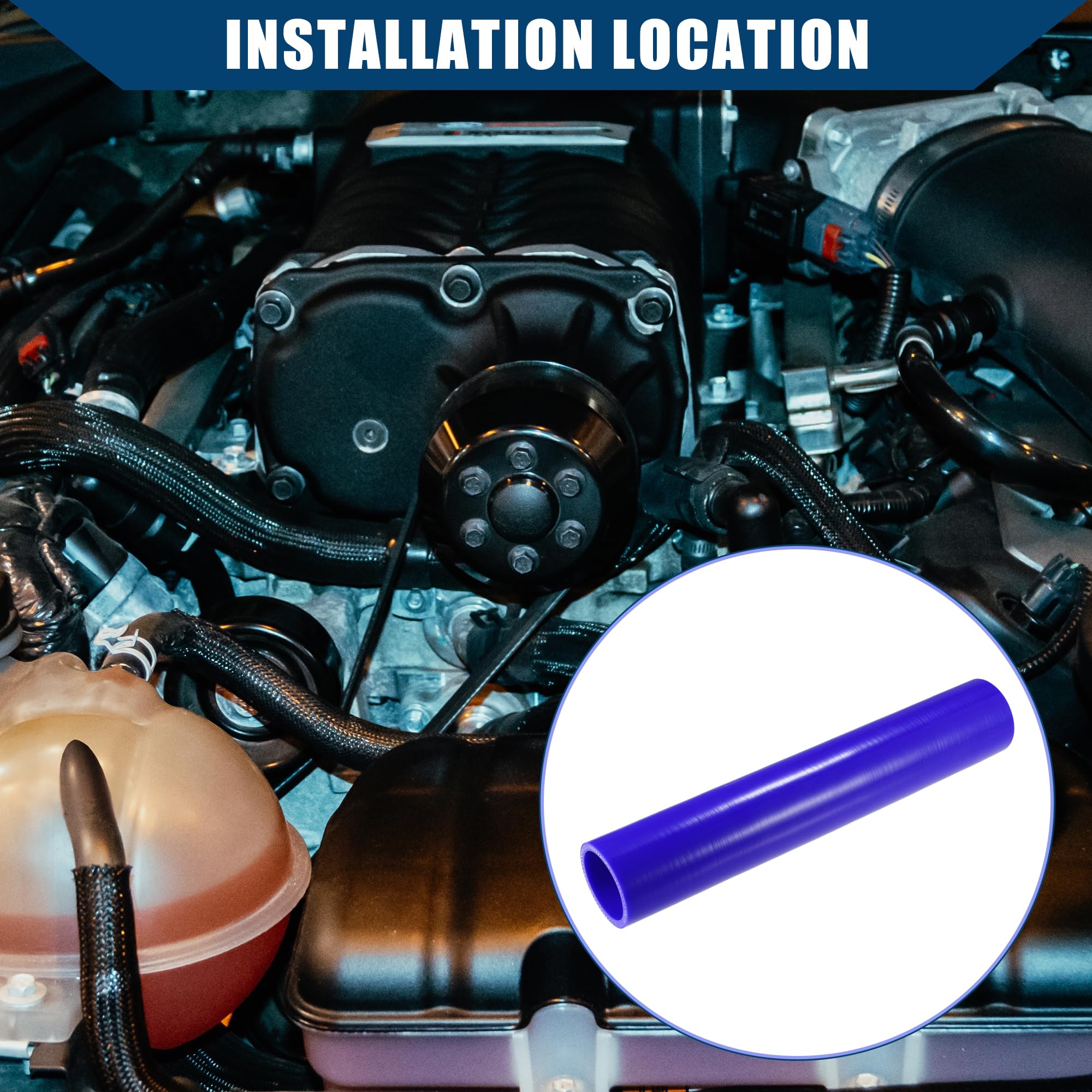 Hihaha Car Straight Coupler Silicone Hose Front Universal Intake Reducer Intercooler Silicone Tube/Inner for Car/Durable 4-Ply 1