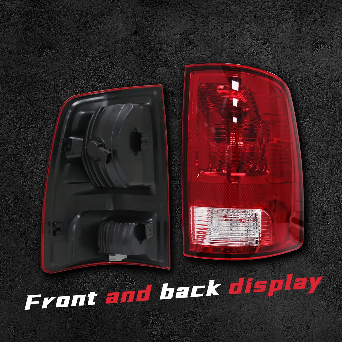 Vgetting Tail Lights For Dodge Ram 1500 2500 3500 2009-2018 Rear Lamp Assembly With Bulb Replacement Taillights Red Lens Brake Light A Pair