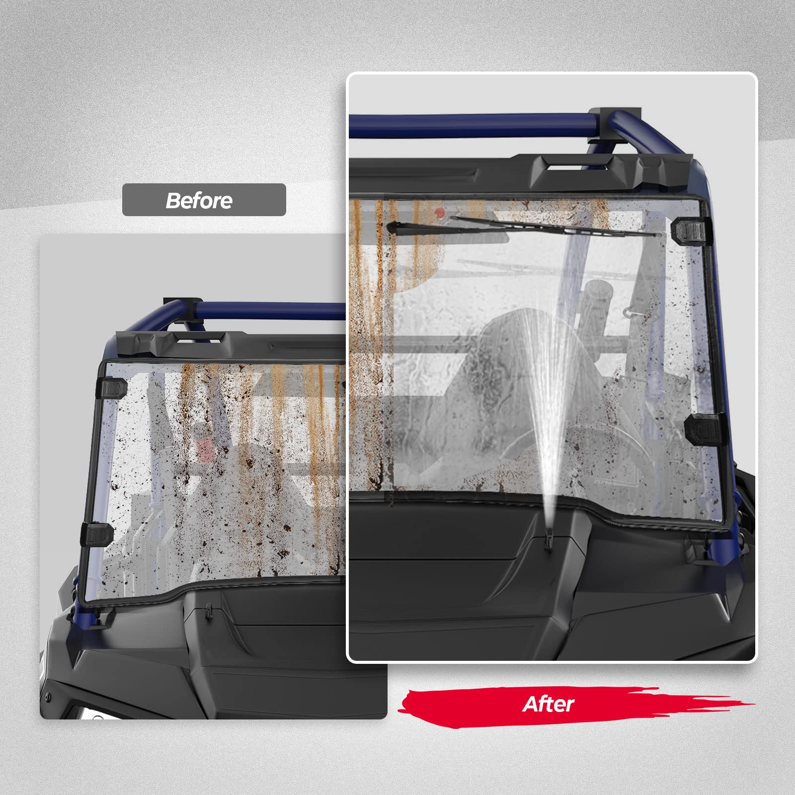 Kemimoto Universal Car Windshield Washer Pump, Washer Fluid Reservoir Bottle Kit With Pump Jet Button Switch 12V Windshield Tank