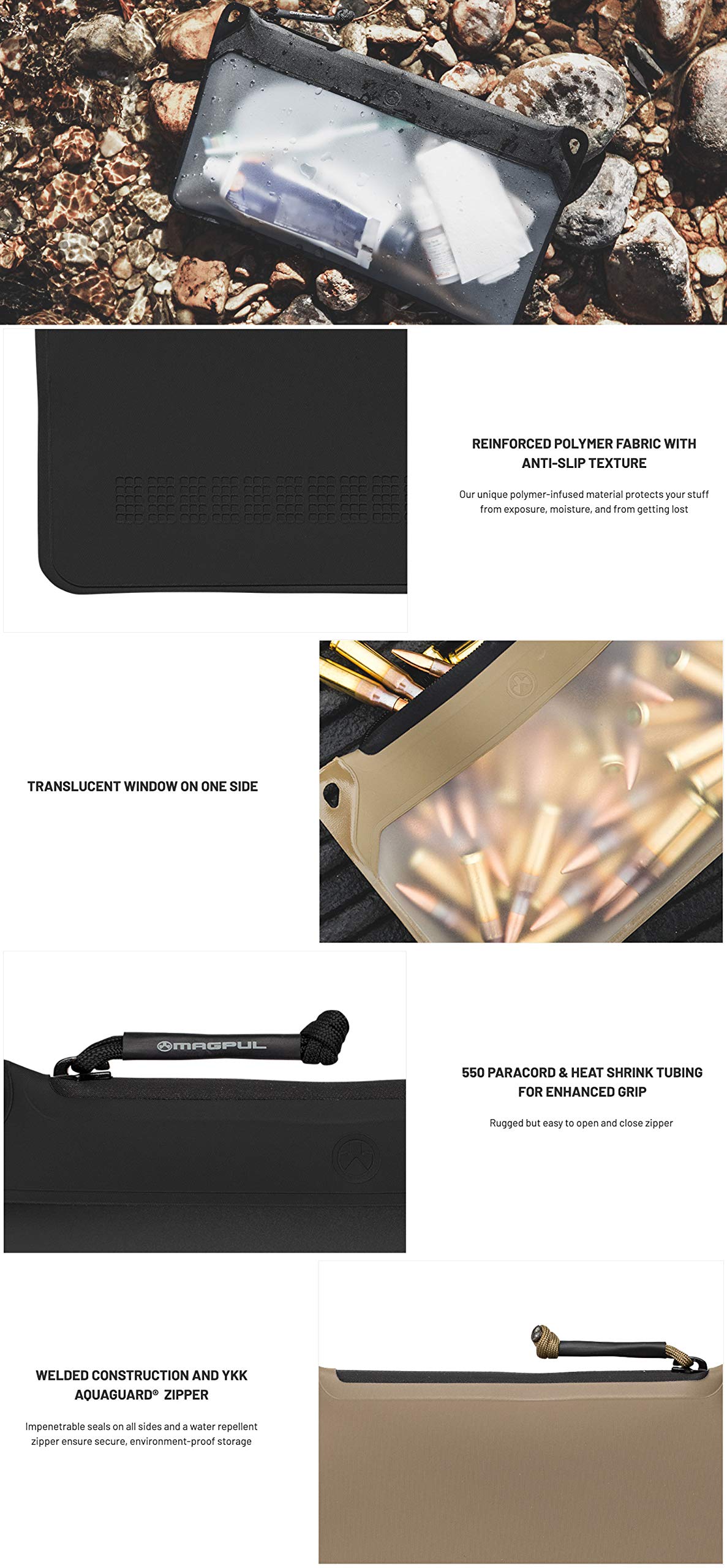 Magpul Daka Window Pouch Zippered Tactical Range Tool And Gear Bag, Black, Small (Mag994-5-6)
