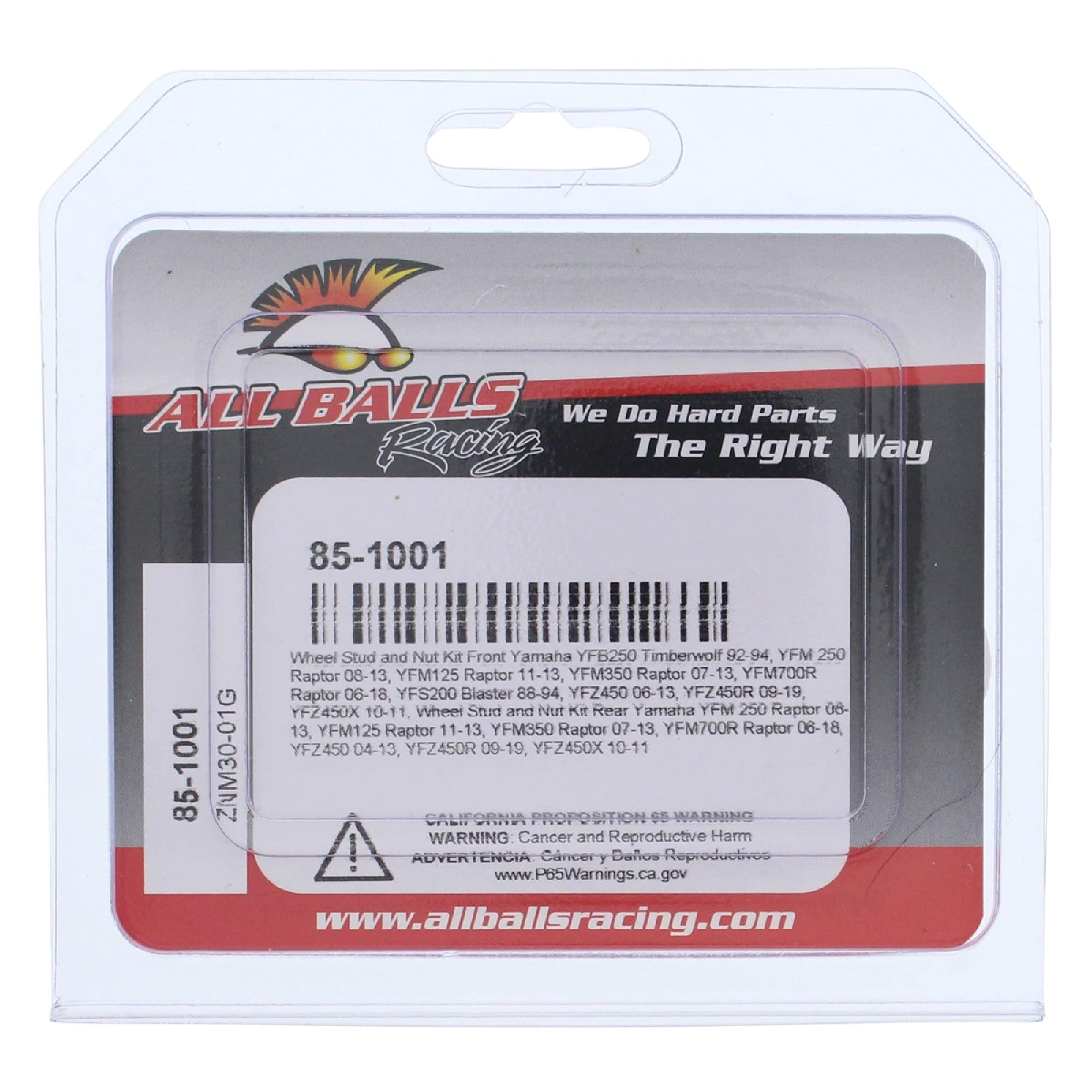 All Balls Racing Wheel Stud and Nut Kit 85-1001 Compatible With/Replacement For Yamaha YFB250 Timberwolf 1992-1994, YFM 250 Rapt