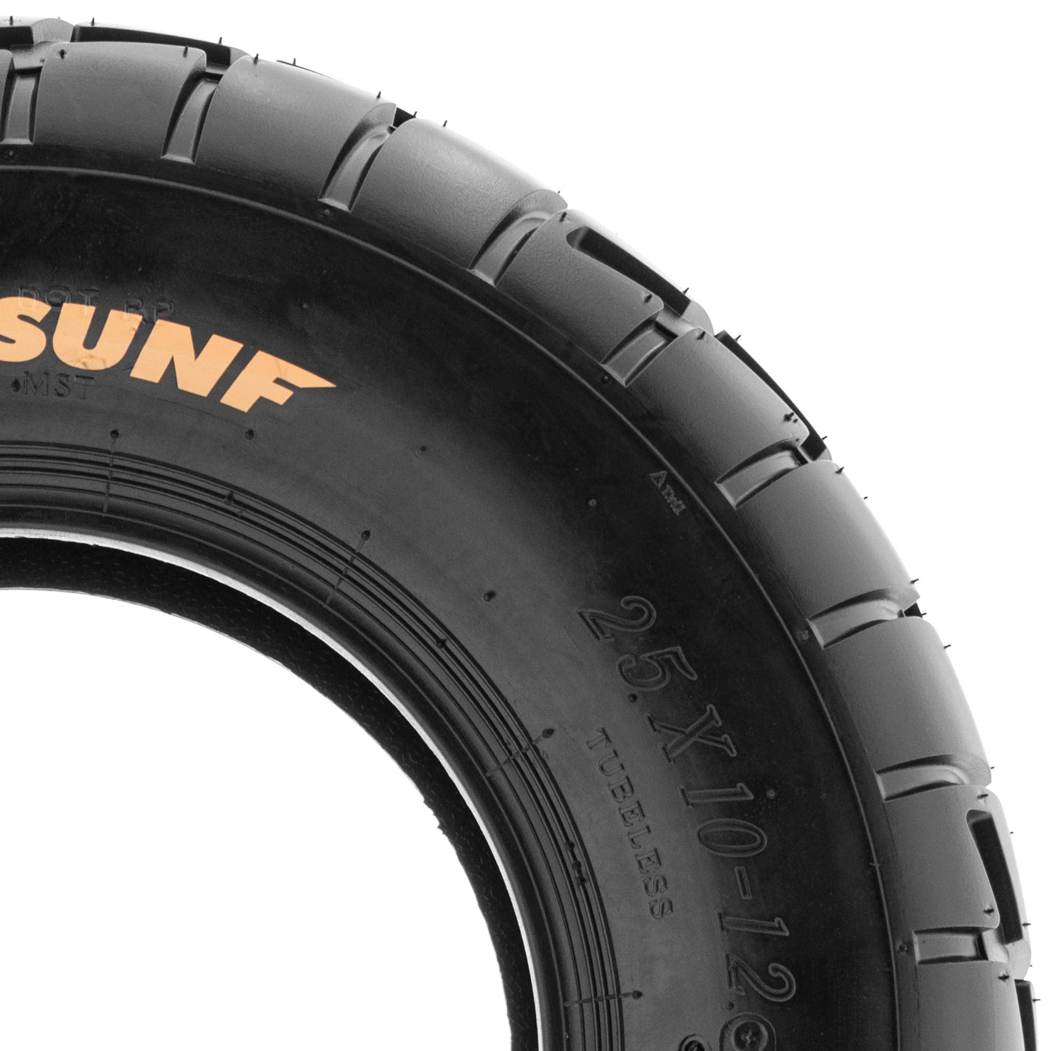 Pair of 2 SunF A021 TT Sport ATV UTV Dirt & Flat Track Tires 25x10-12, 6 PR, Tubeless