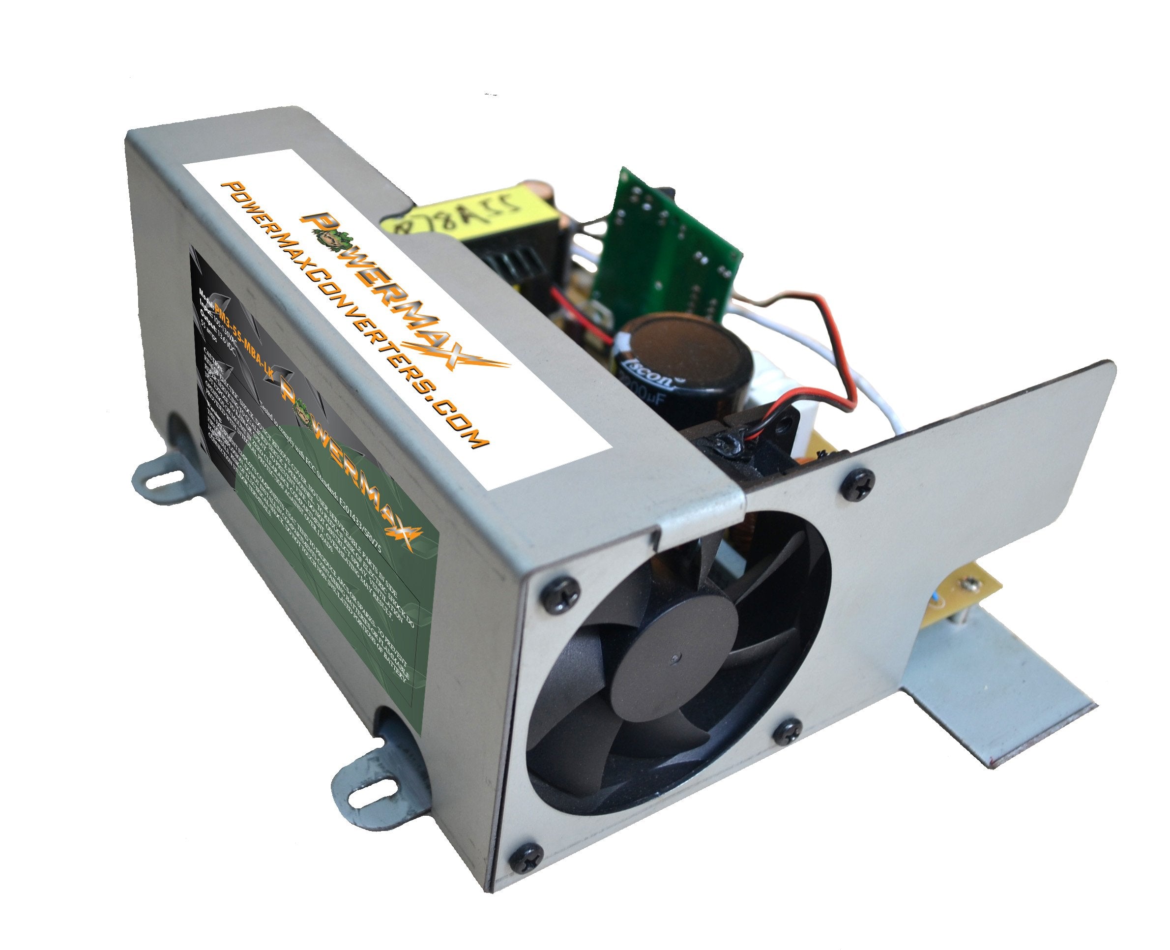 Powermax PM4 75A MBA 110V AC to 12V DC 75 Amp Power Converter w/Built-in 4 Stage Smart Battery Charger, Quiet Cooling Fan - Dura