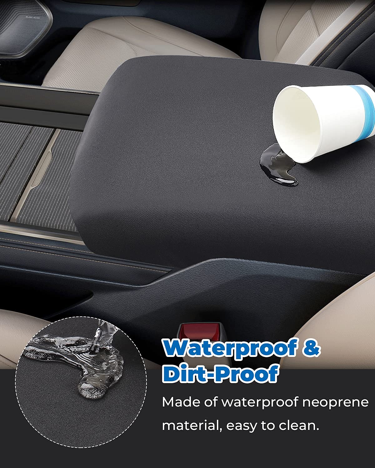 Issyauto Center Console Cover Compatible With 2013-2024 Ram 1500 2500 3500 Console Armrest Cover Protector