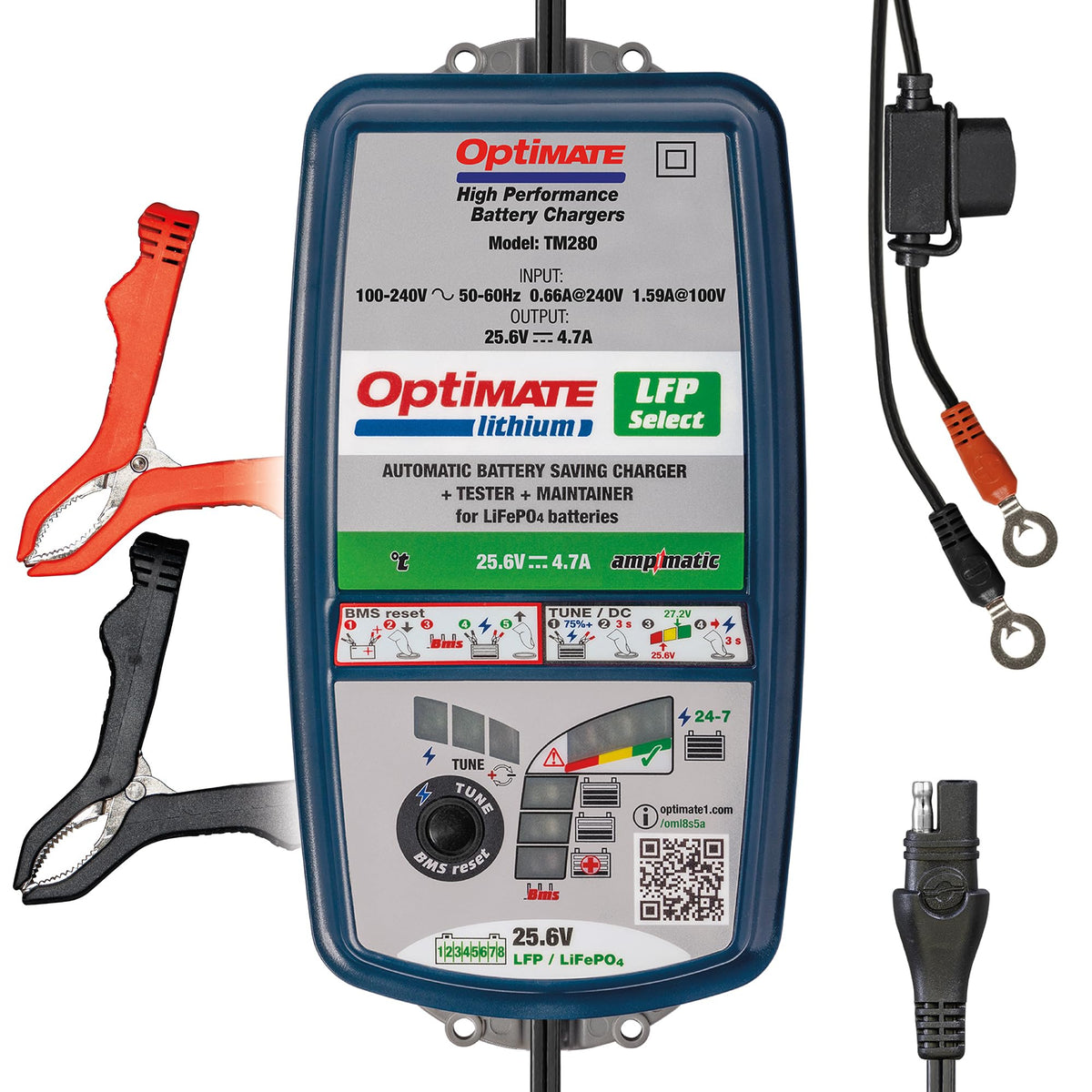 Optimate Lithium 8S 5A 10-Step 25.6V/26.4V 5A High Performance Battery Saving Charger & Maintainer