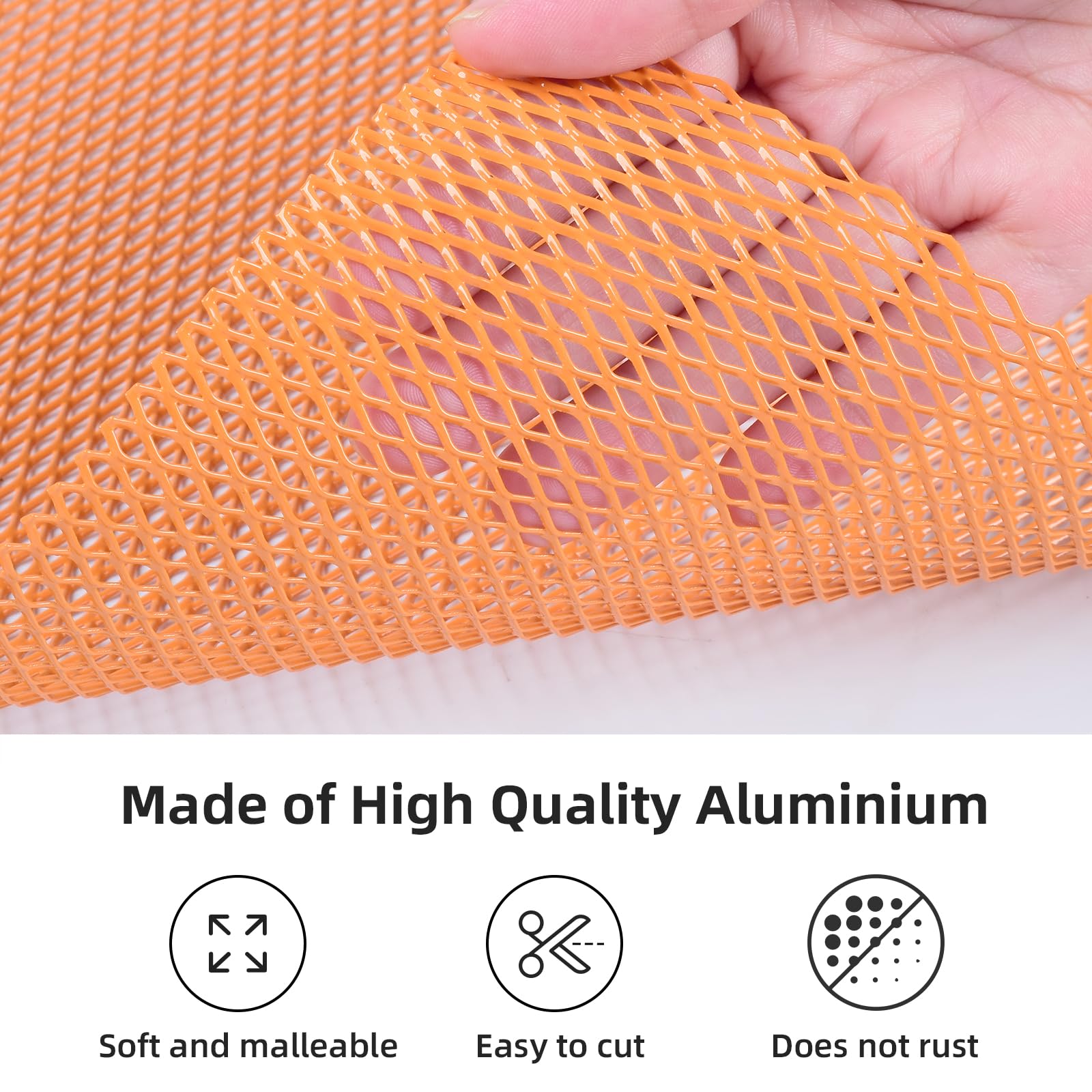 Aggauto Universal 40 ''X13 '' Car Grill Mesh - Aluminum Alloy Automotive Grille Insert Bumper Rhombic Hole 4X8Mm, One Of The Mos