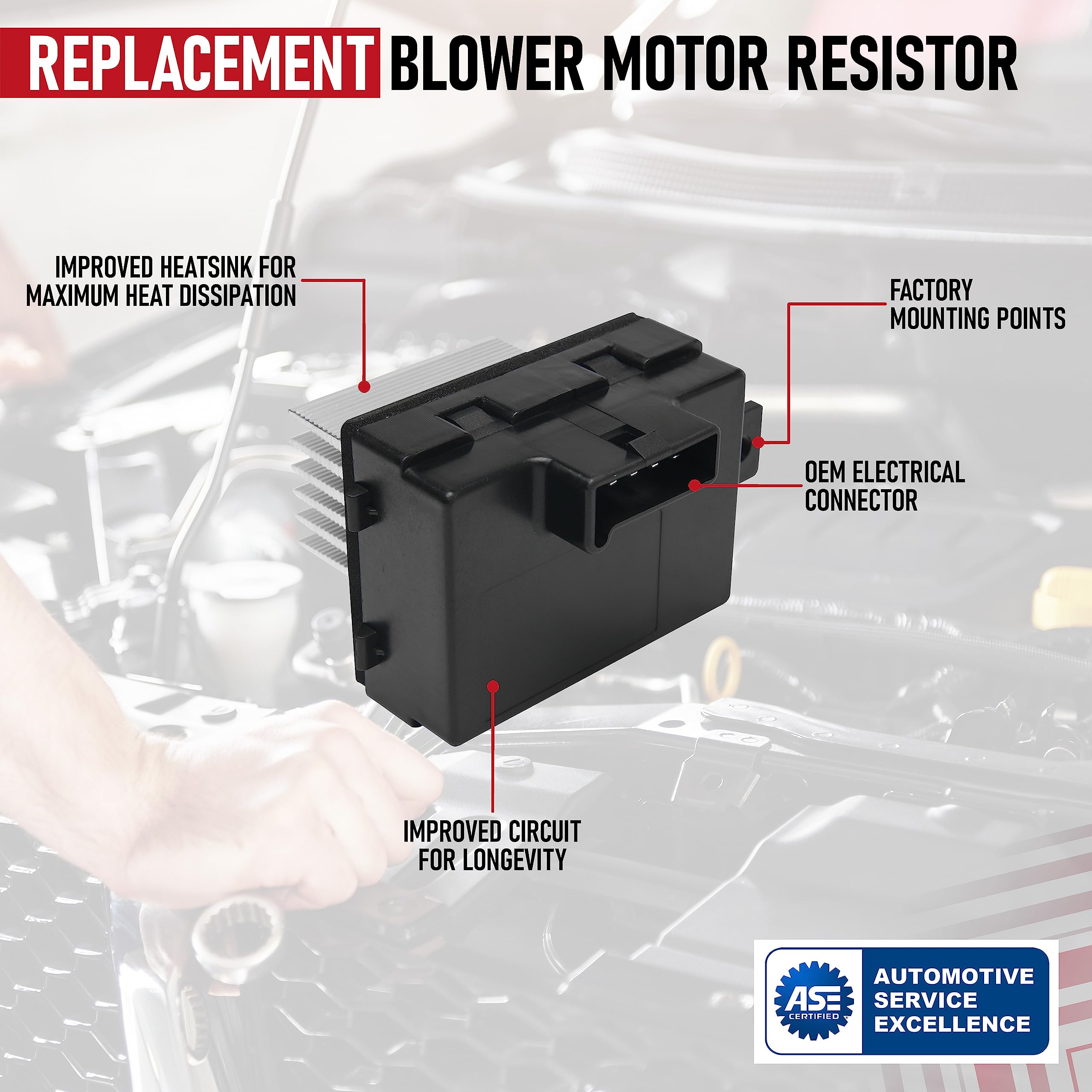 Hvac Blower Motor Resistor - Compatible With Ford, Lincoln And Mercury - Replaces 973-057, 6E5Z19E624Aa, 8E5Z19E624A, Ja1712, 4P