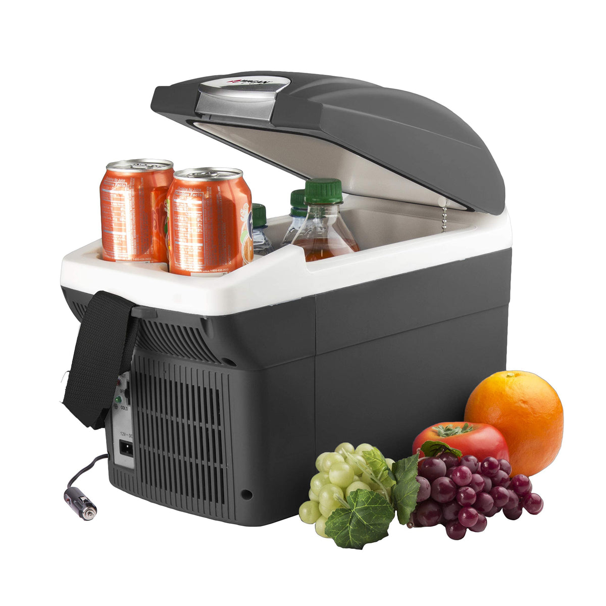 Wagan EL6206 12V 6 Quart Personal Thermoelectric, 6 Liter Capacity, Portable Electric Cooler Warmer with 12/24V DC, Small Fridge