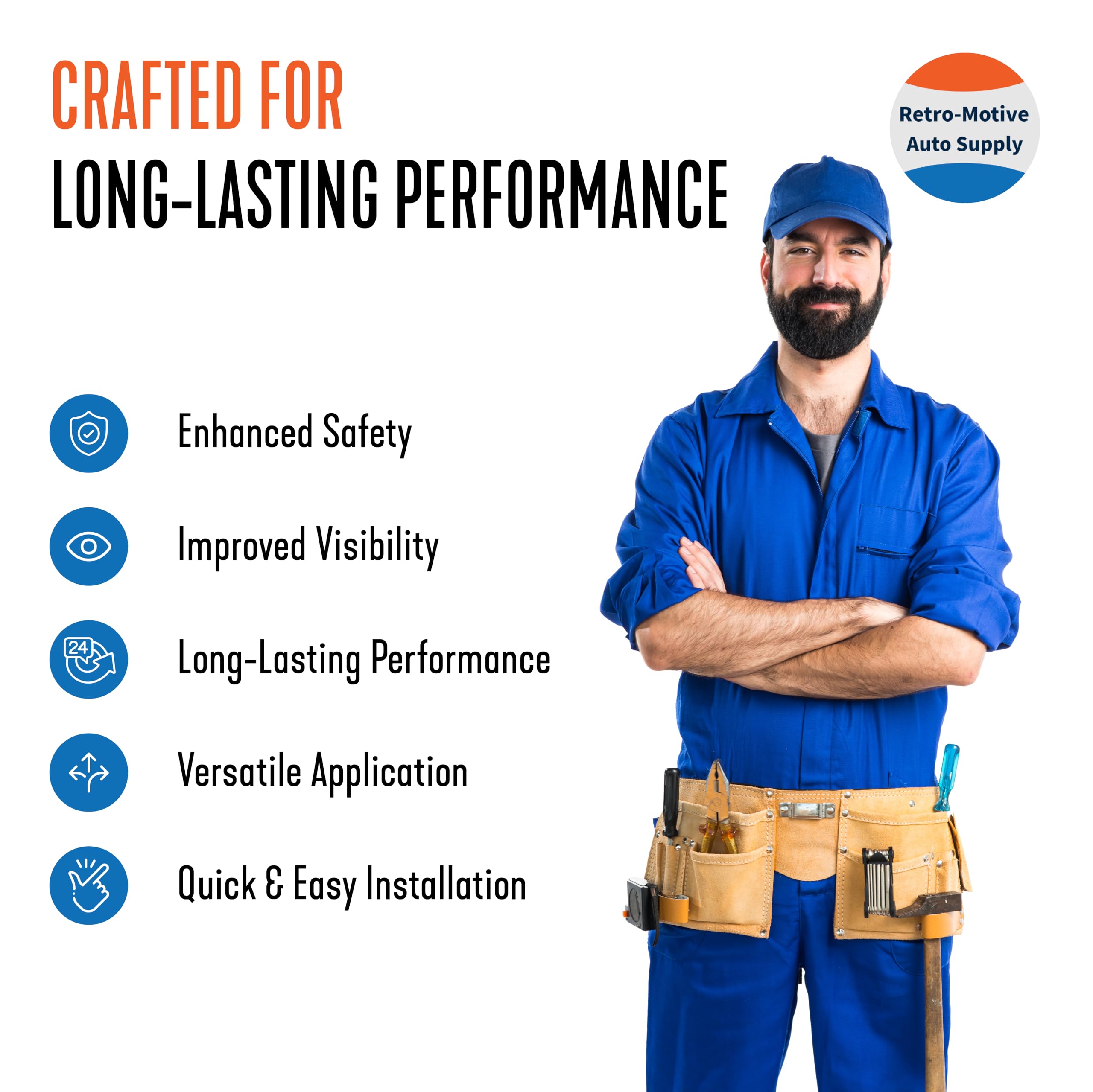 Retro-Motive Headlight Floor Dimmer - On-Off Operation - High Lo Beam Switch - Plug In Connector Through Hole Terminal - Easy To