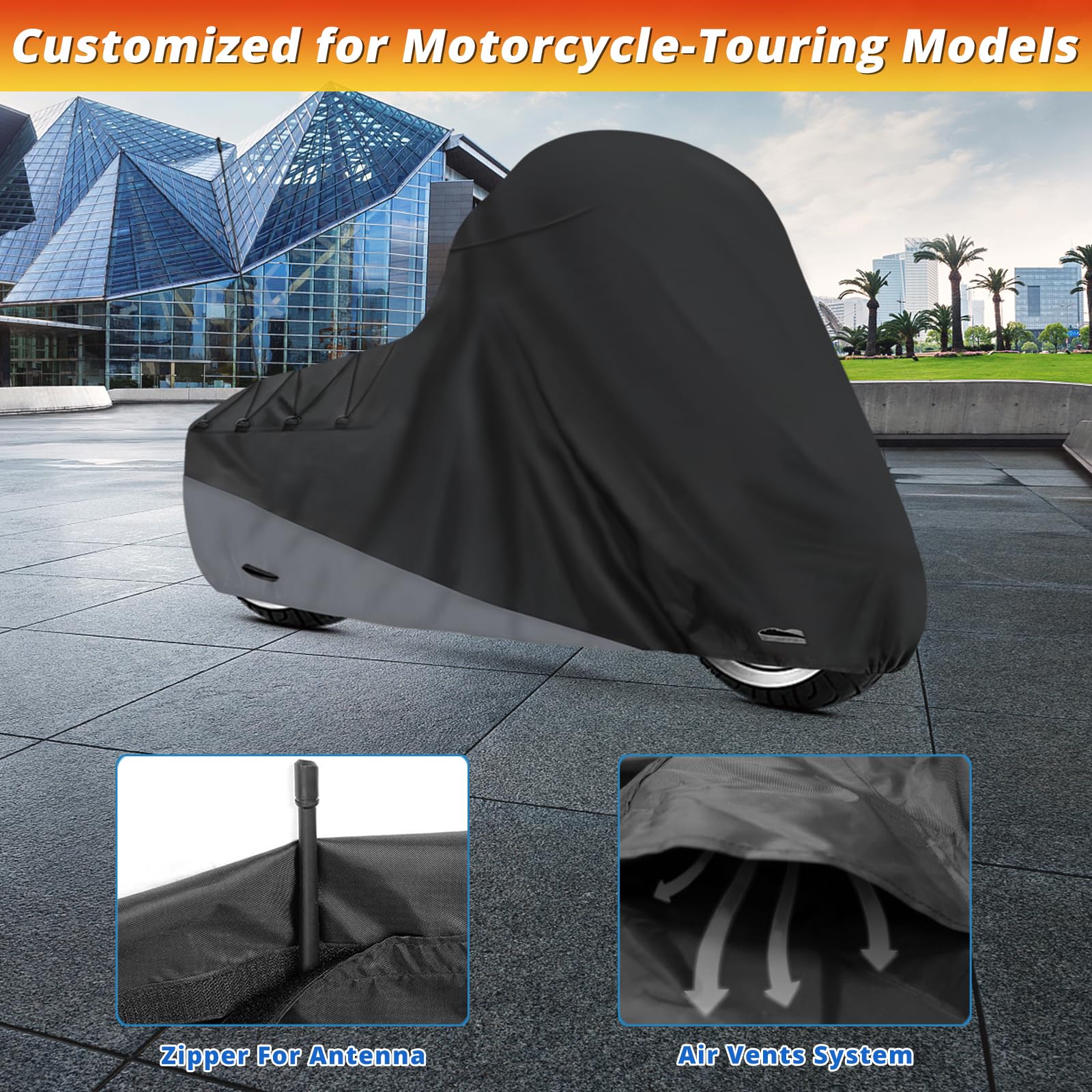 XYZCTEM Motorcycle Cover for Touring Models Harley Davidson Road King Road Glide Street Glide Electra Glide Low Rider-ST Indoor