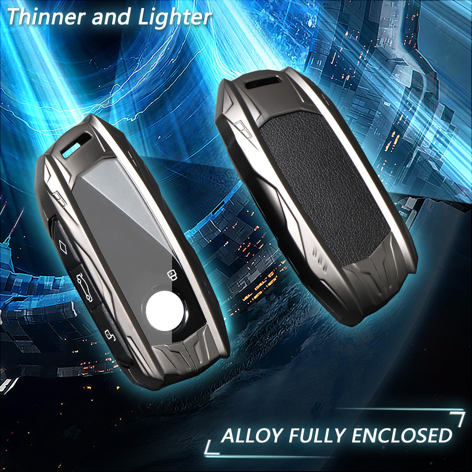 Ocezbiis For BMW Key Fob Cover,Keychain,Zinc Alloy Protection Car Key Case For 7 Series i7 IX X1 X5 X7 XM Keyshell Accessories(F