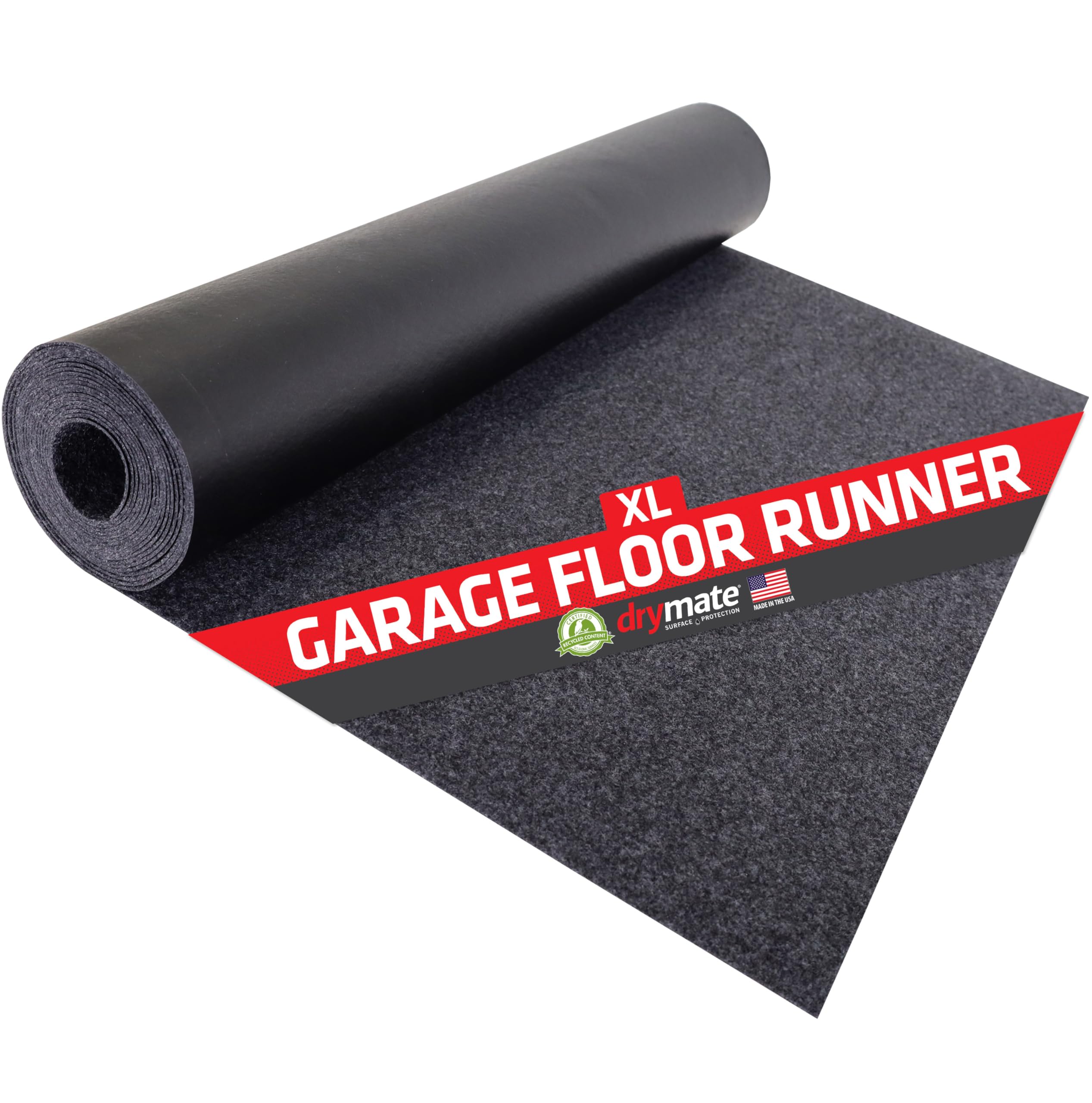 Drymate Garage Floor Runner Mat, (18' X 2'6''), Protects Surfaces, Absorbent, Waterproof, Slip-Resistant, Quick Dry Carpet Fabri