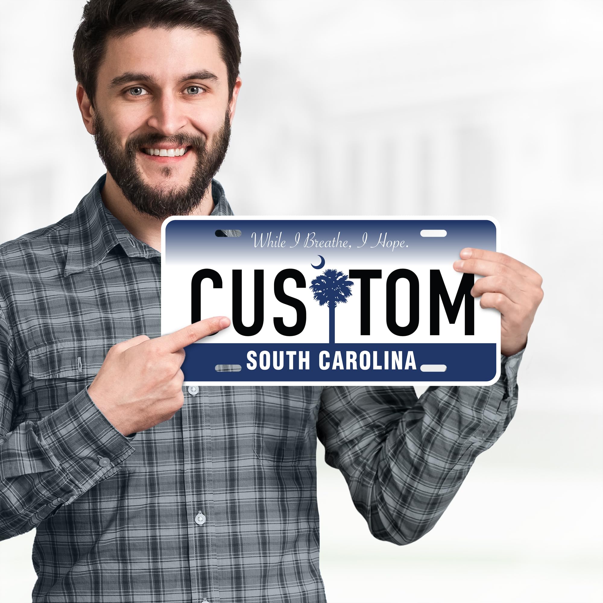 Custom South Carolina License Plate, Personalized License Plates For Car, 6X12 Inch, Rust-Free Fade Resistant Aluminum, Usa Made